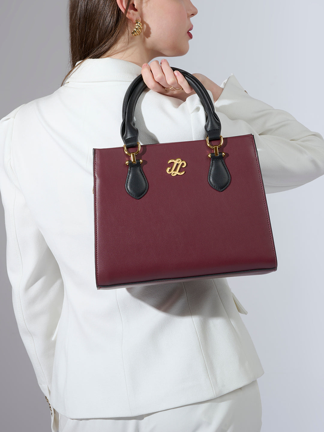 Hayes Medium 3C Satchel Bag Ladies Handbag Maroon