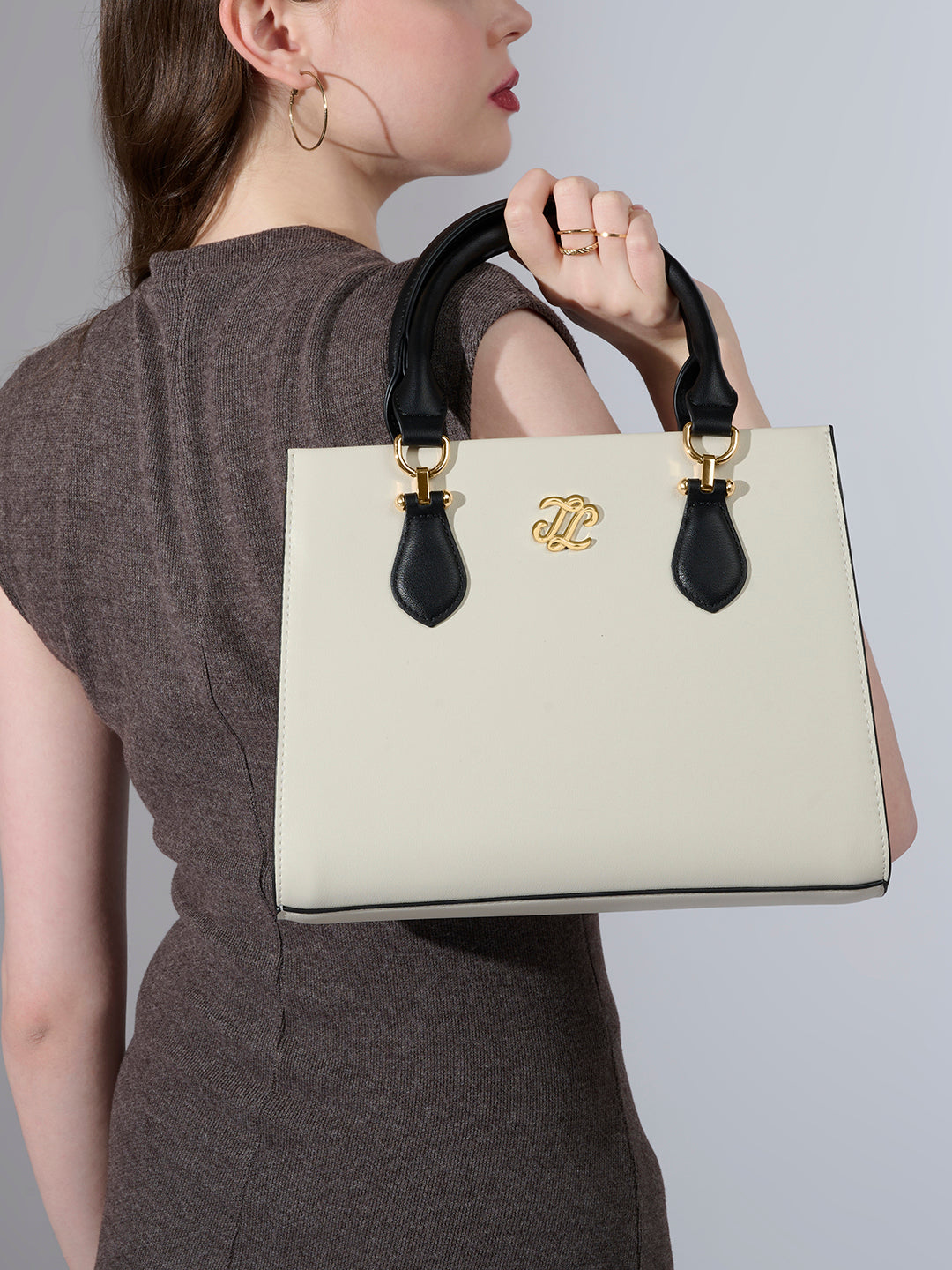 Hayes Medium 3C Satchel Bag Ladies Handbag Off White