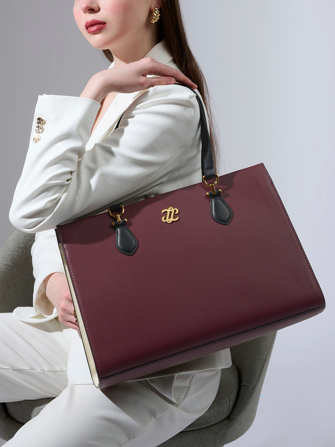 Hayes Laptop 3C Satchel Bag Ladies Handbag Maroon