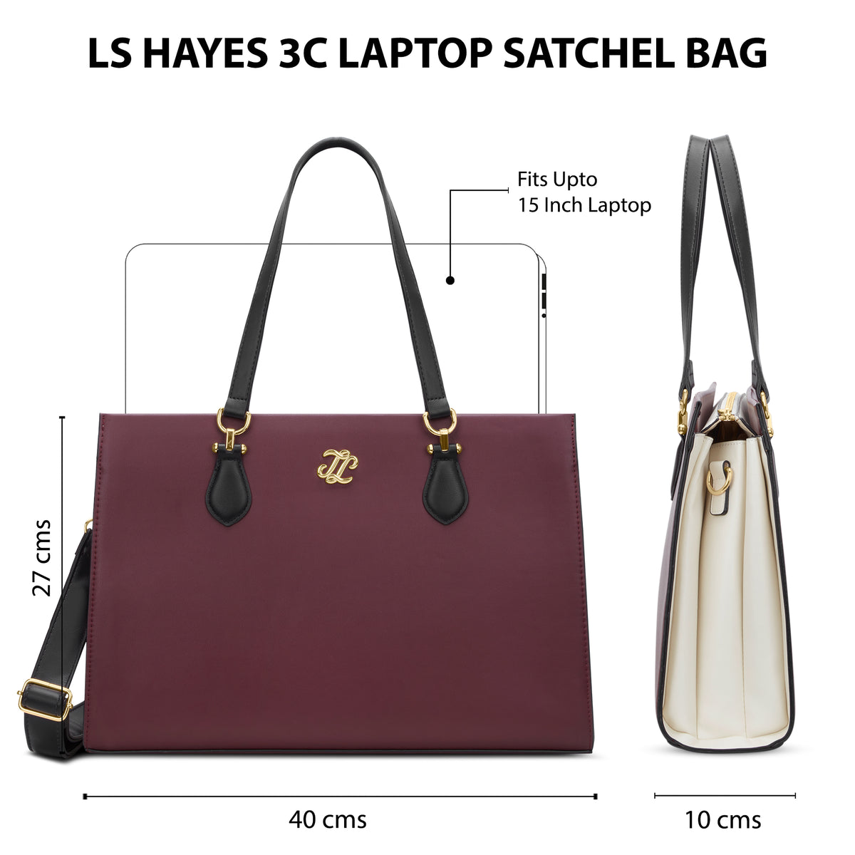 Hayes Laptop 3C Satchel Bag Ladies Handbag Maroon