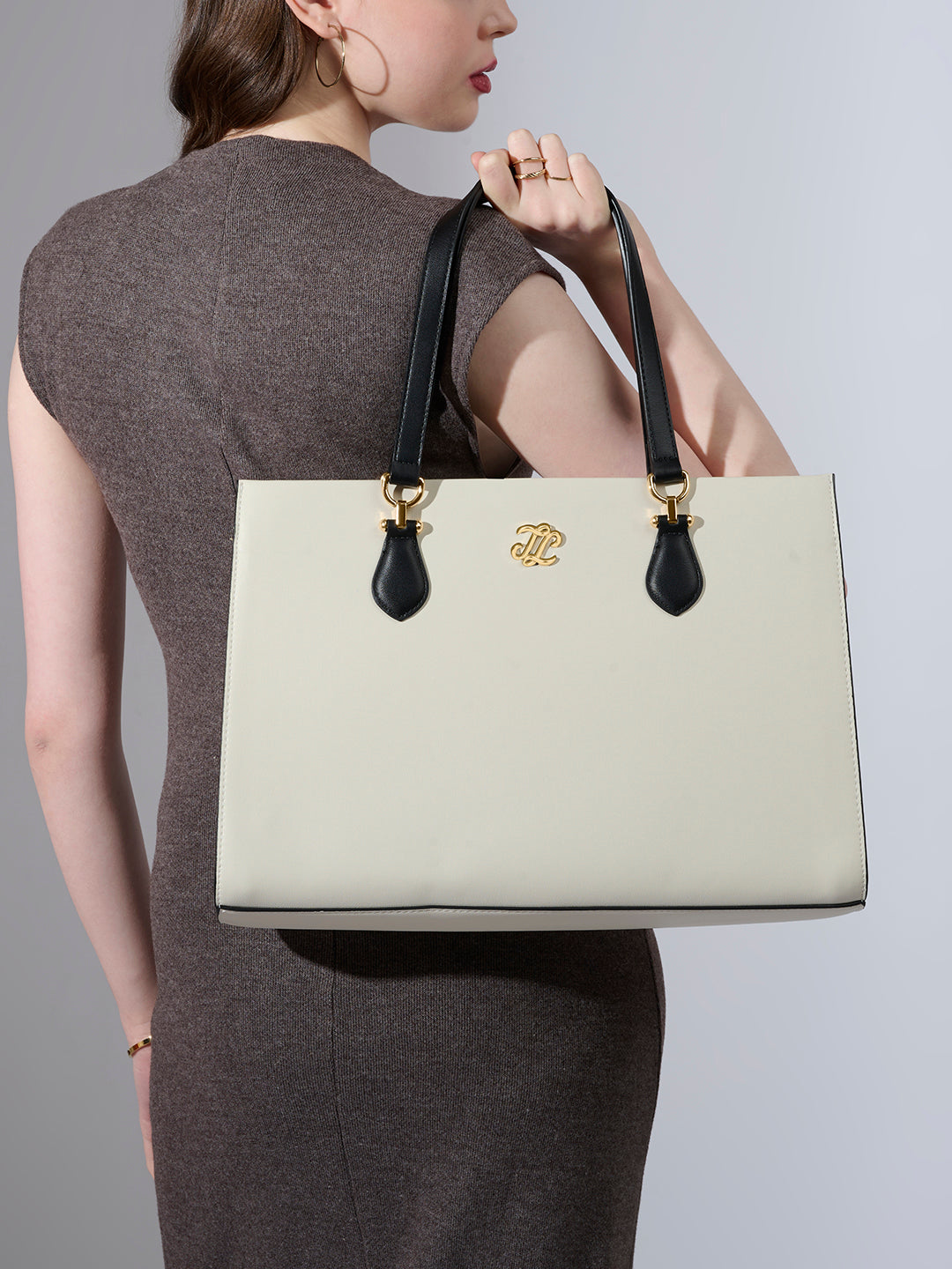 Hayes Laptop 3C Satchel Bag Ladies Handbag Off White