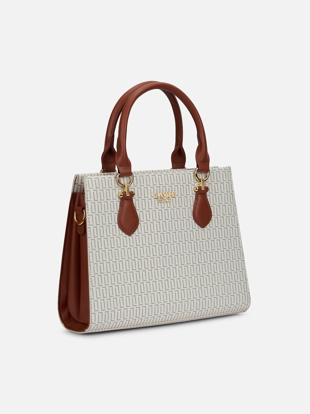 Monogram Wella 3Compartment Satchel Bag Off White