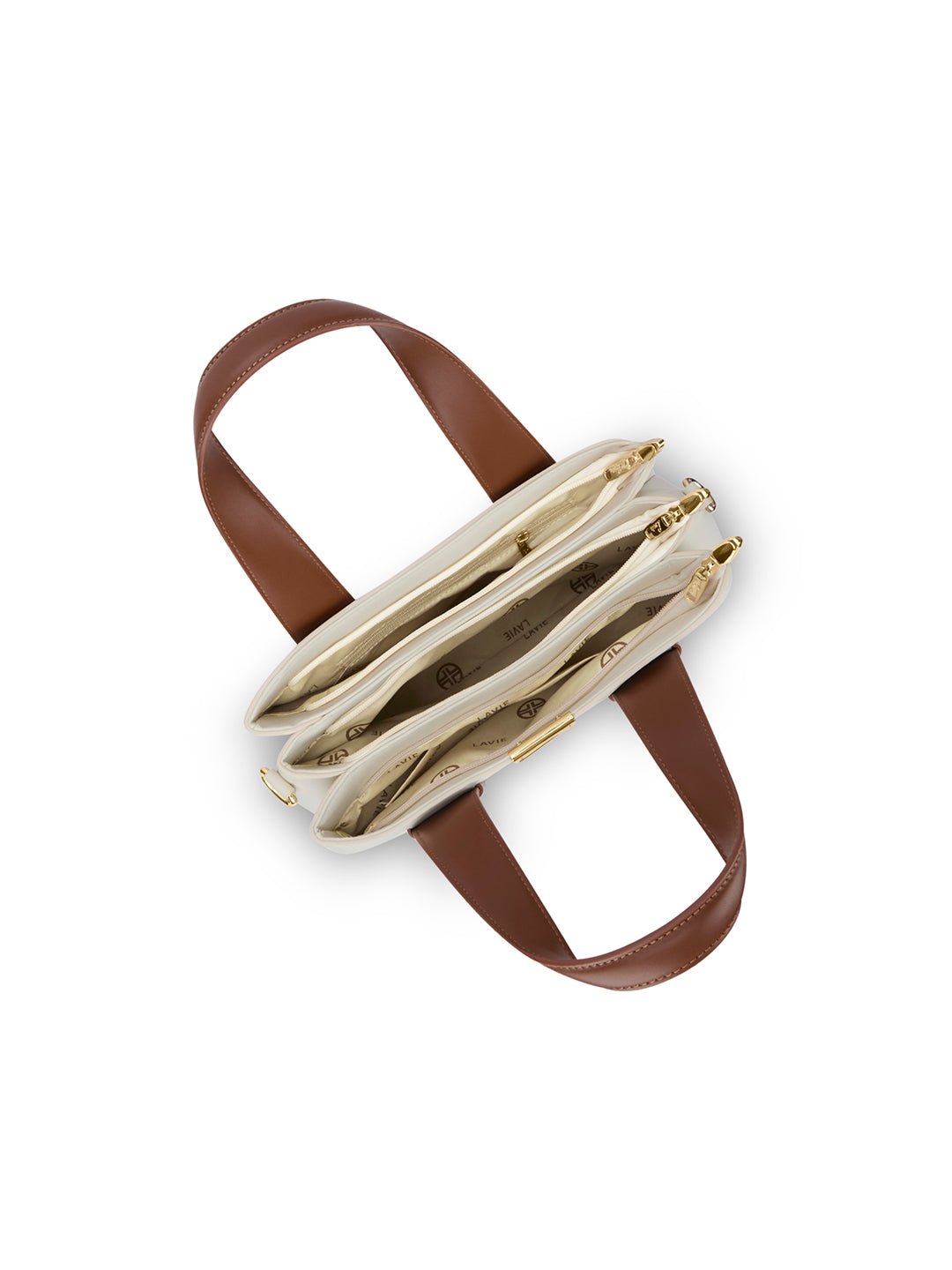 Nashville 3C Satchel Bag Off White/Tan