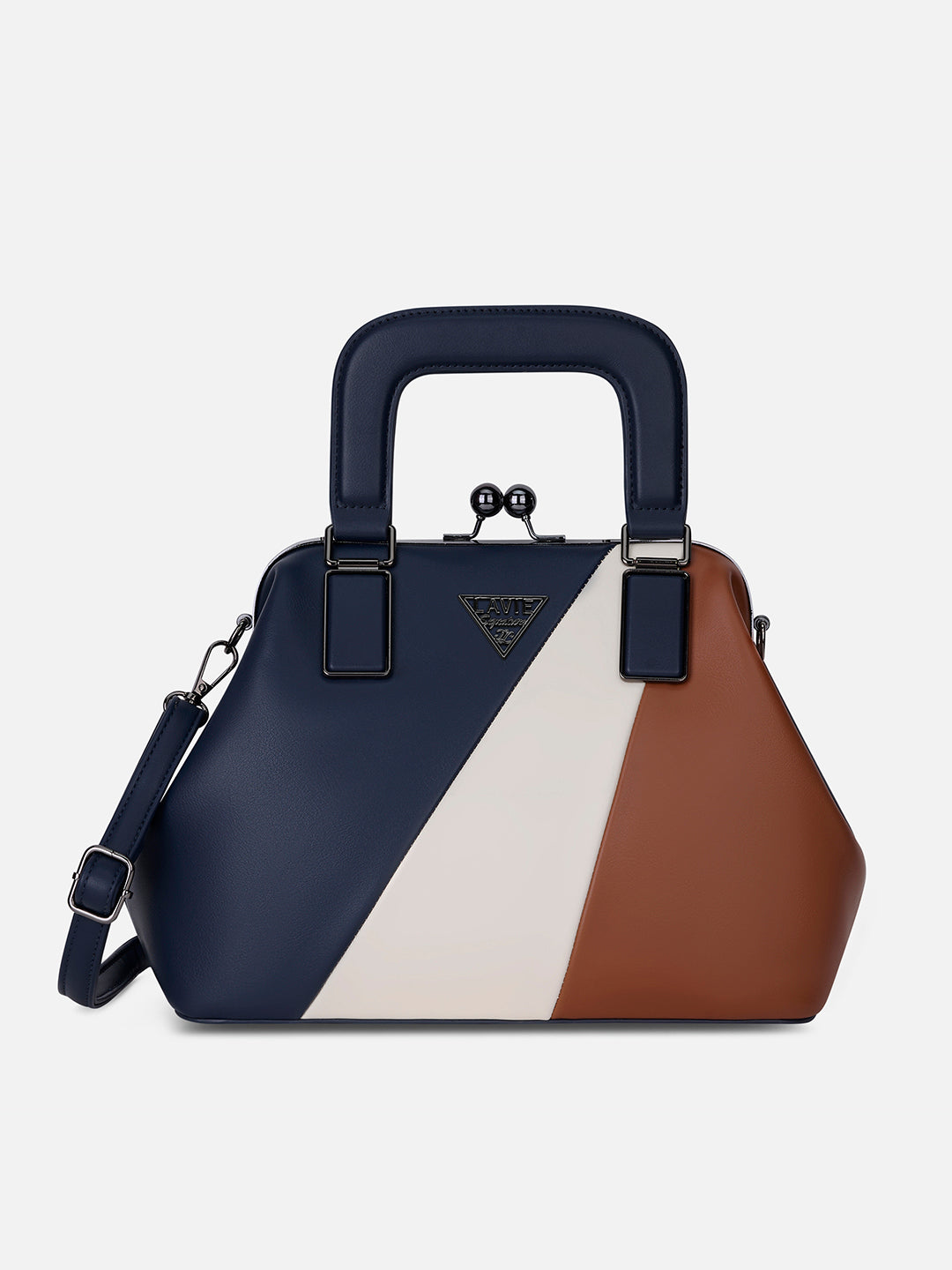 Macon Large Frame Bag Navy/Tan