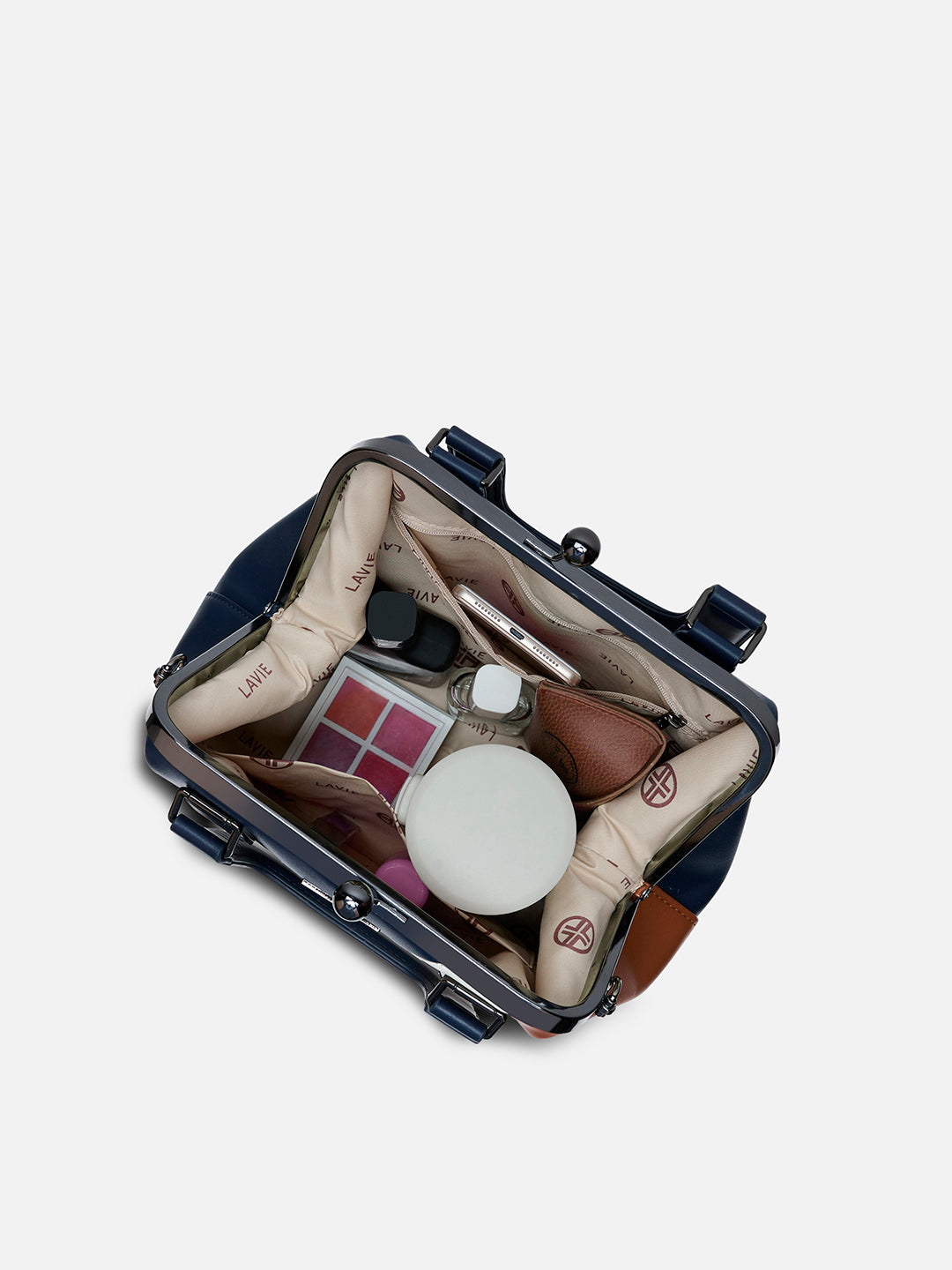 Macon Large Frame Bag Navy/Tan