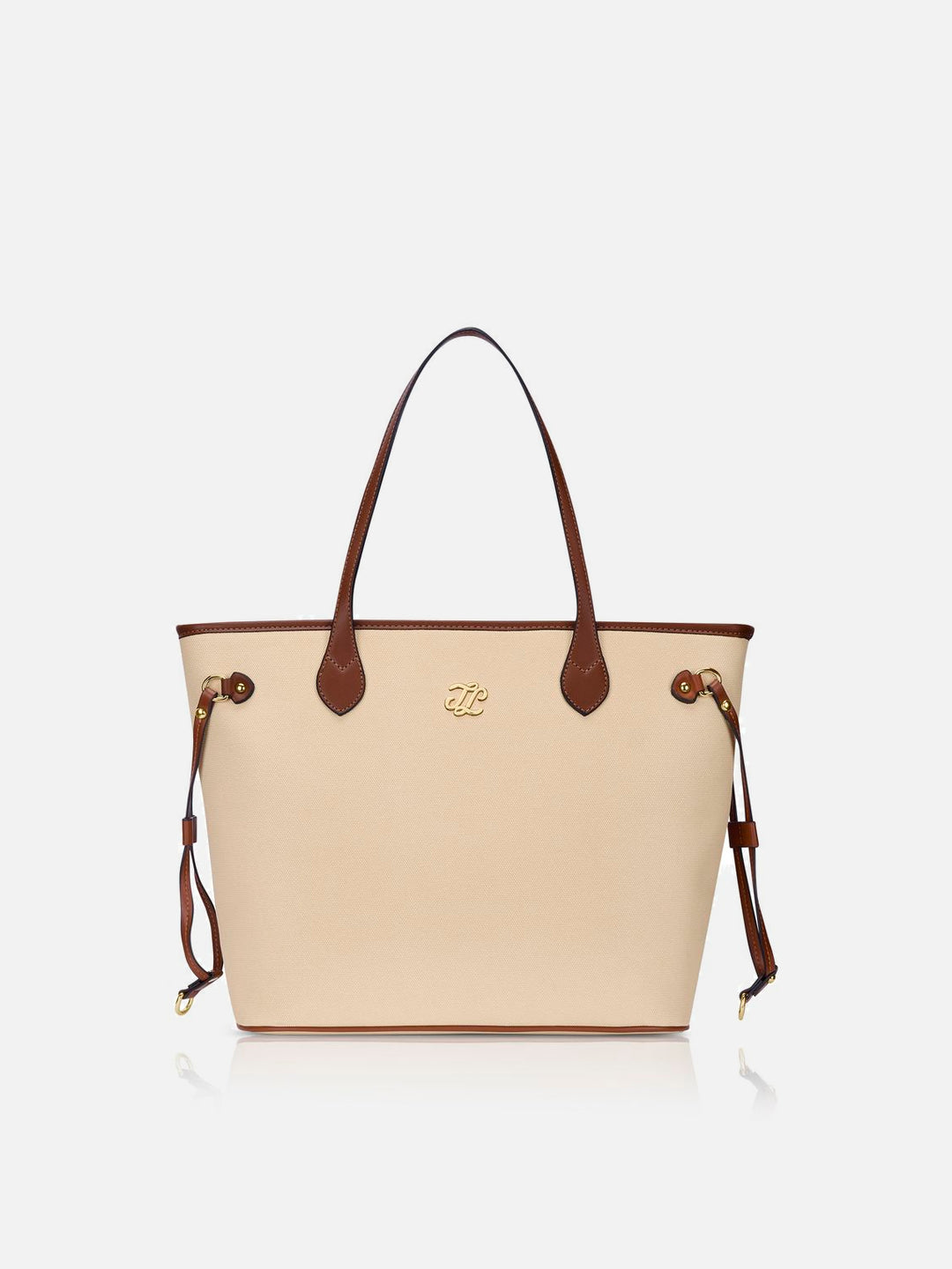 Canva Laptop Large Off White & Tan Tote Bag
