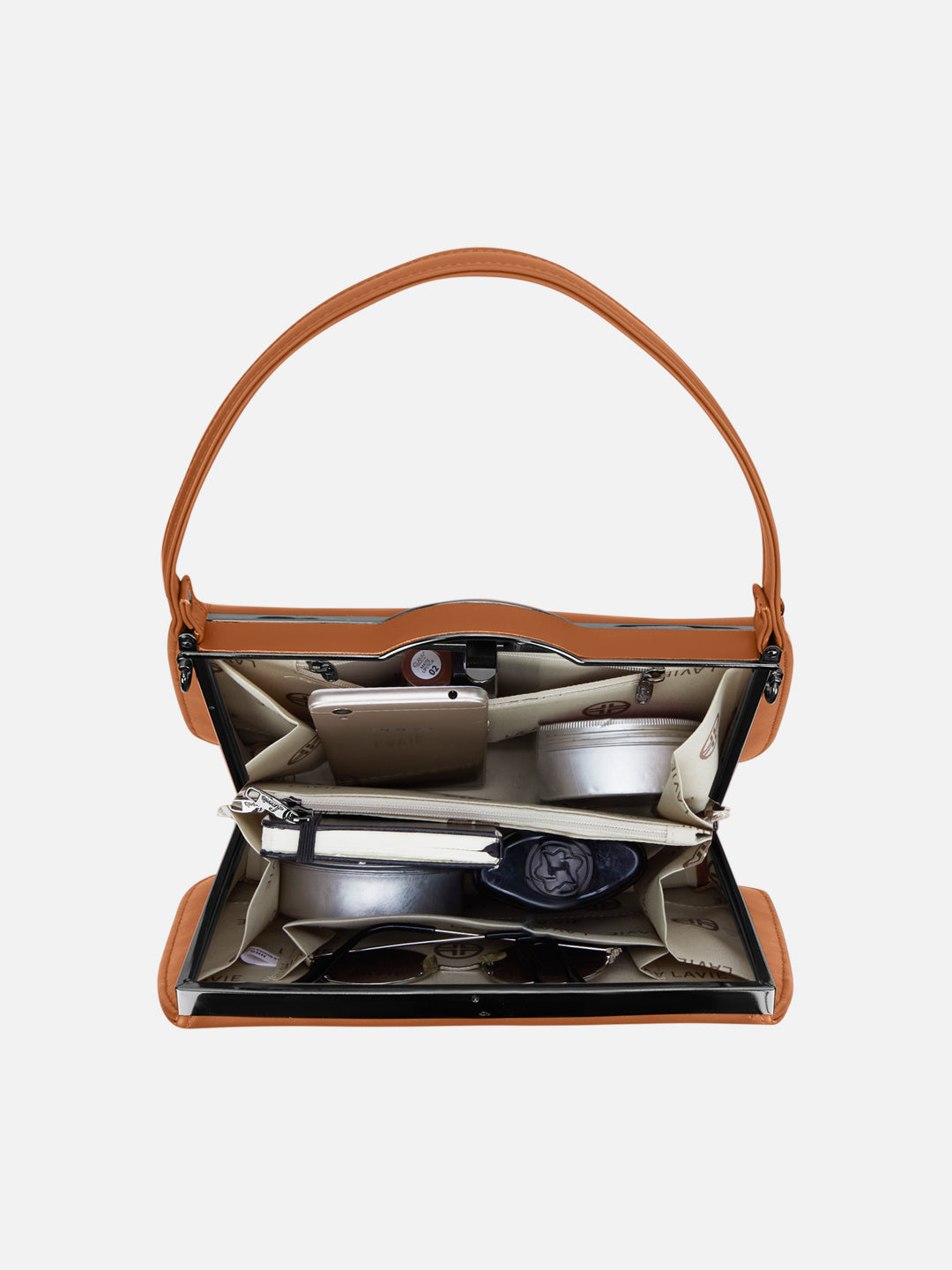 Book Satchel Bag Frame Bag Tan