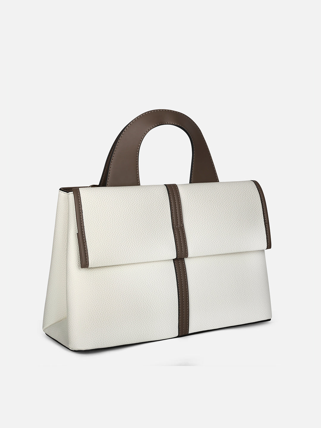 Nevada Flap Satchel Bag Off White