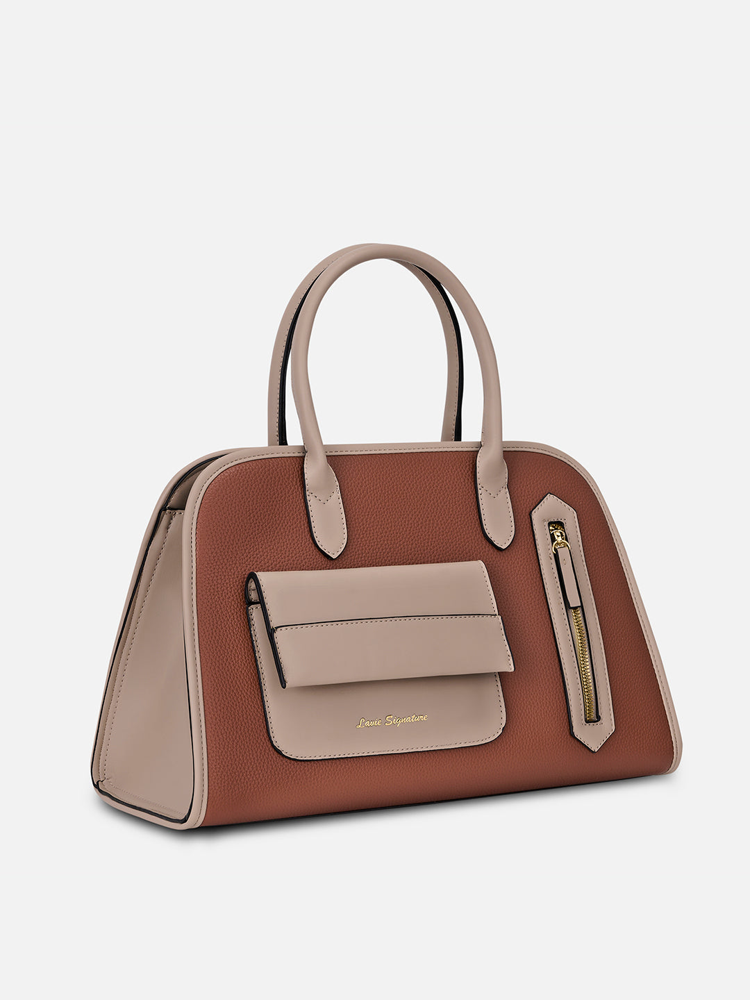 Tennisa Pocket Satchel Bag Tan