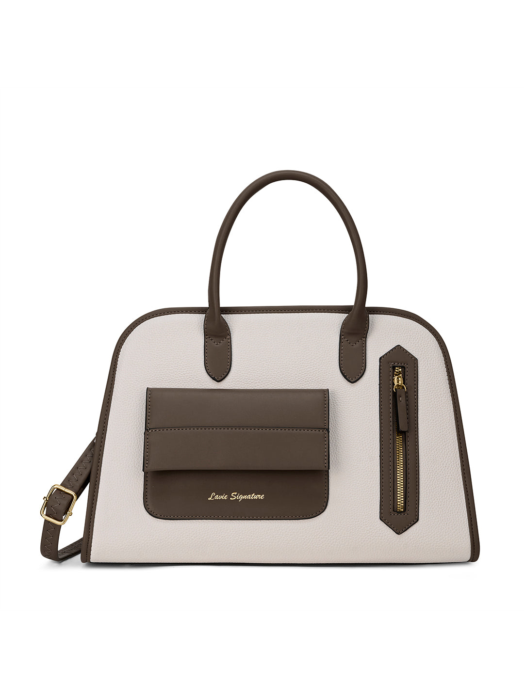 Tennisa Pocket Satchel Bag Off White