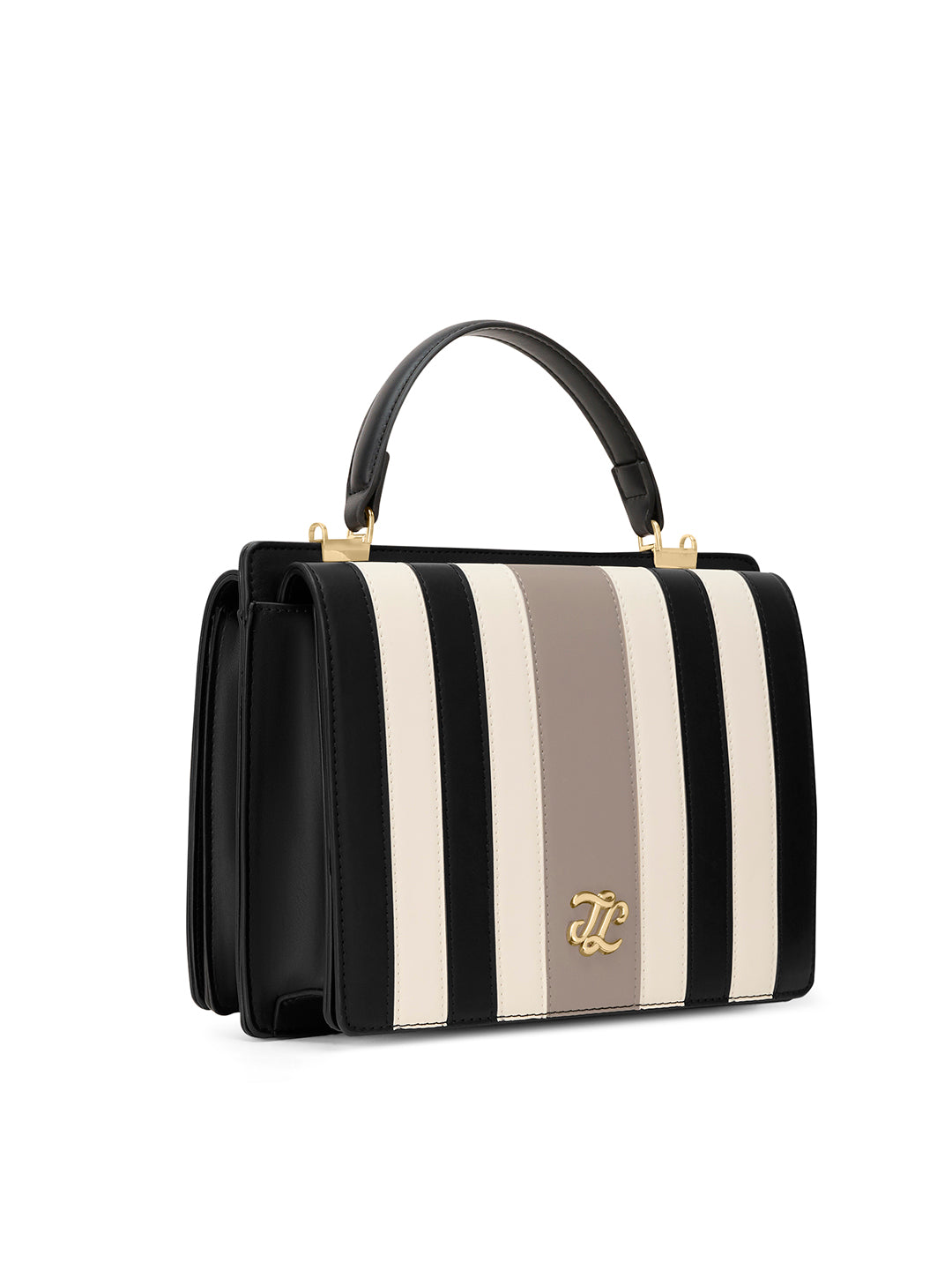 Penny Dual Flap Satchel Bag Beige