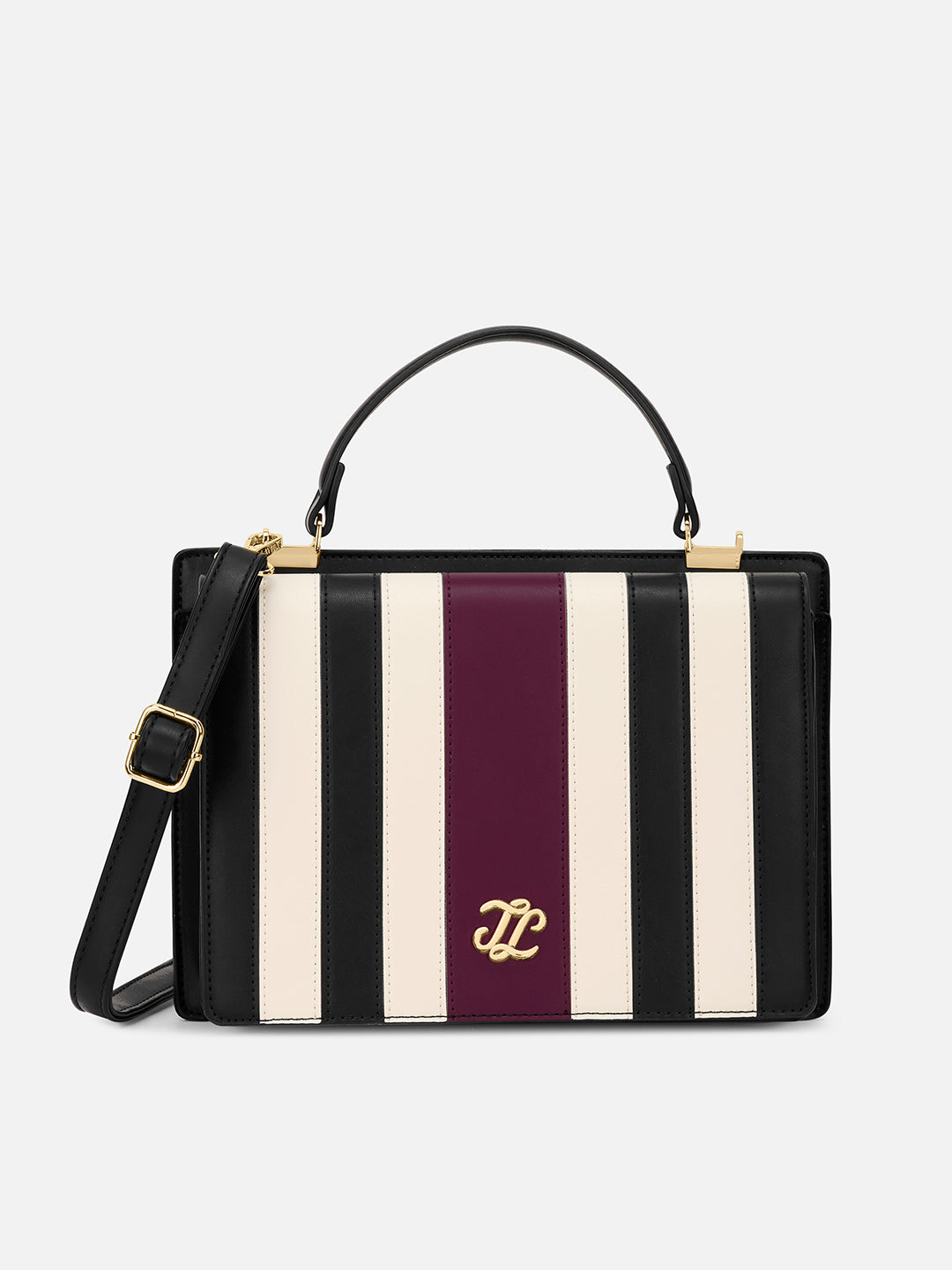 Penny Dual Flap Satchel Bag Wine