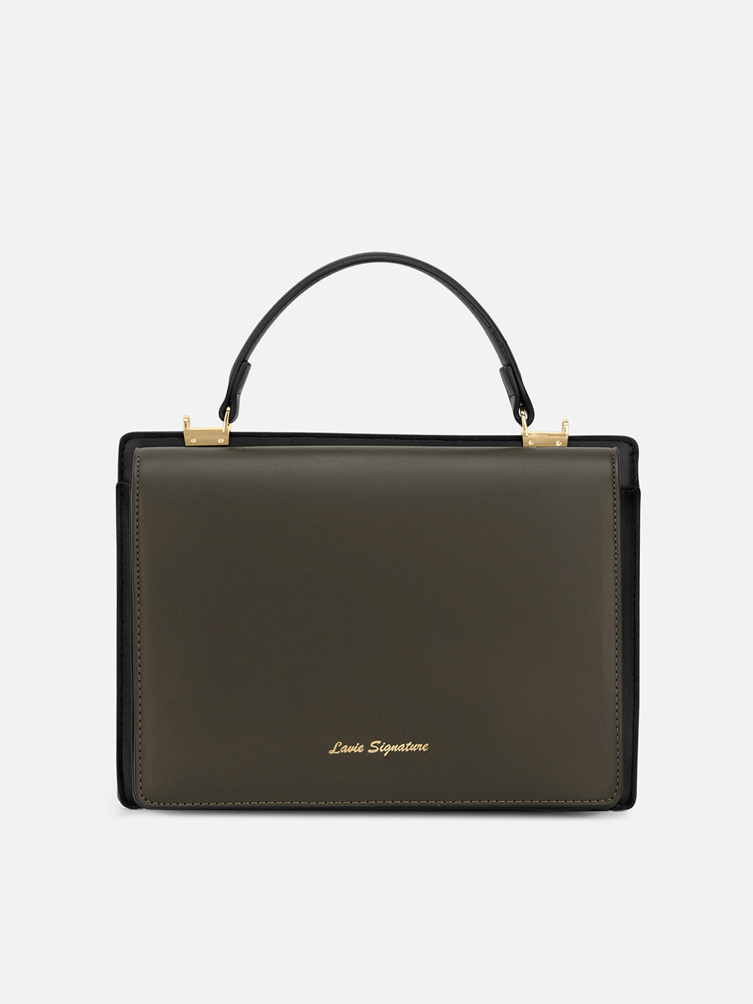 Penny Dual Flap Satchel Bag Olive