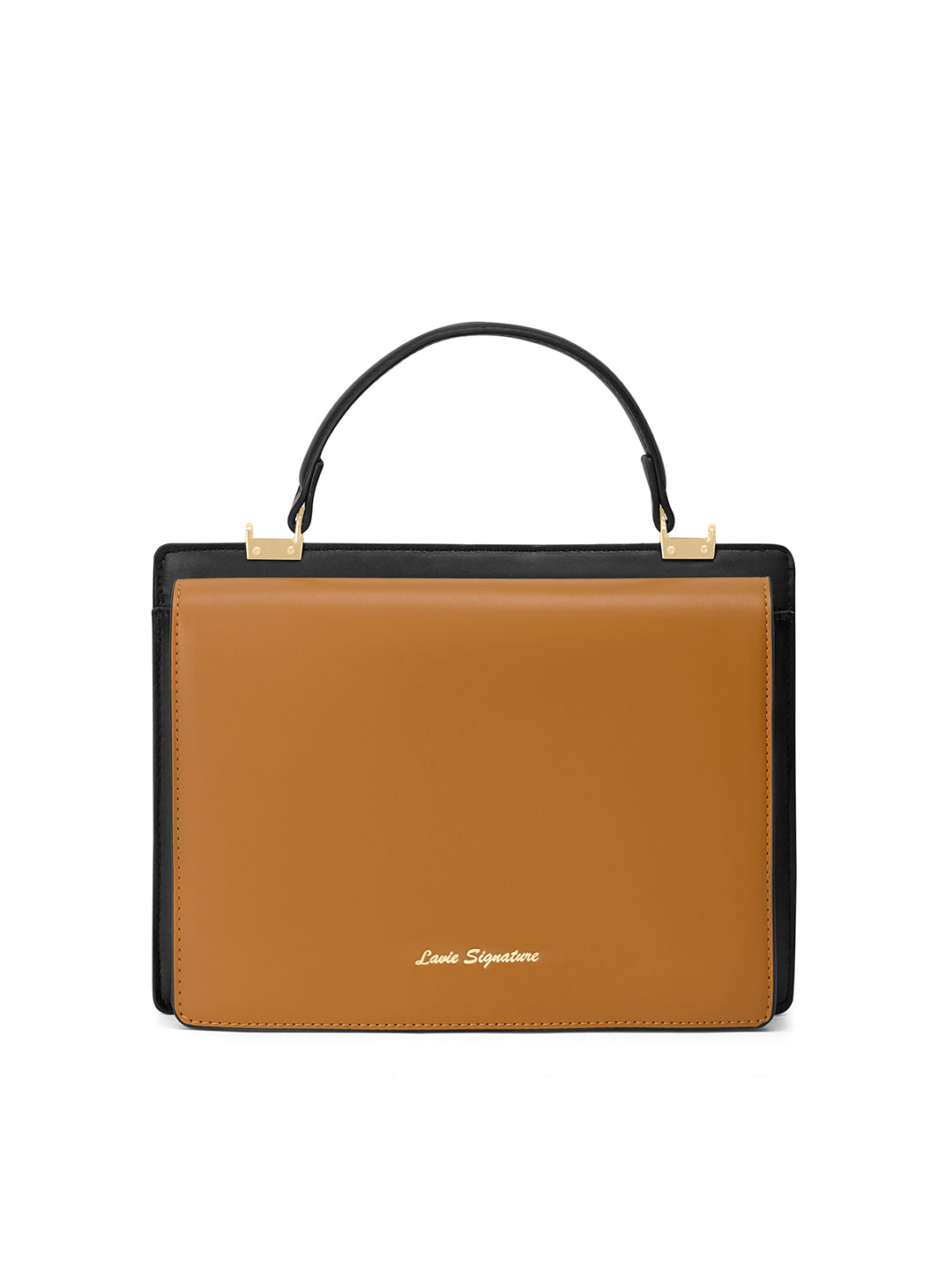 Penny Dual Flap Satchel Bag Ocher