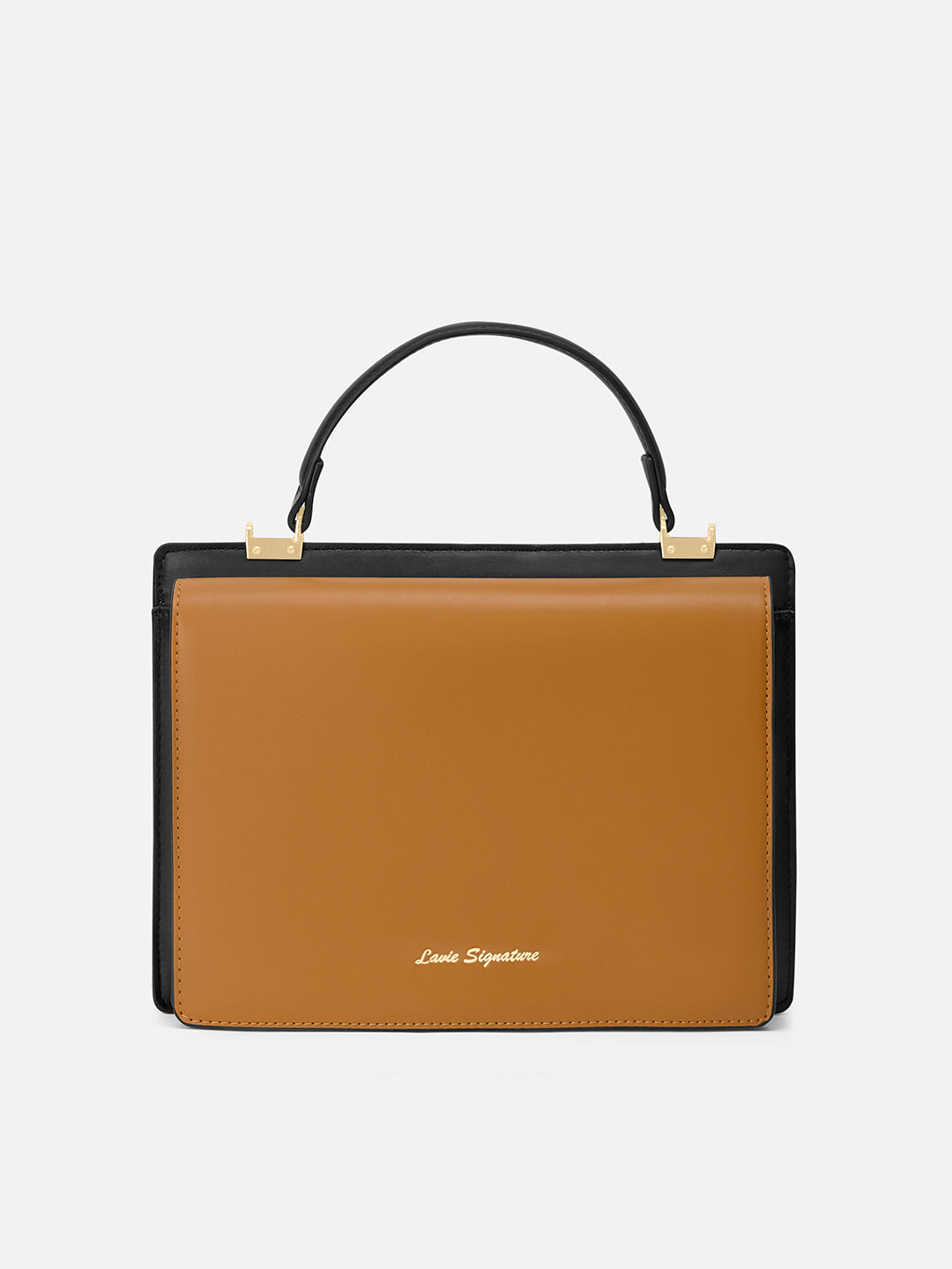 Penny Dual Flap Satchel Bag Ocher
