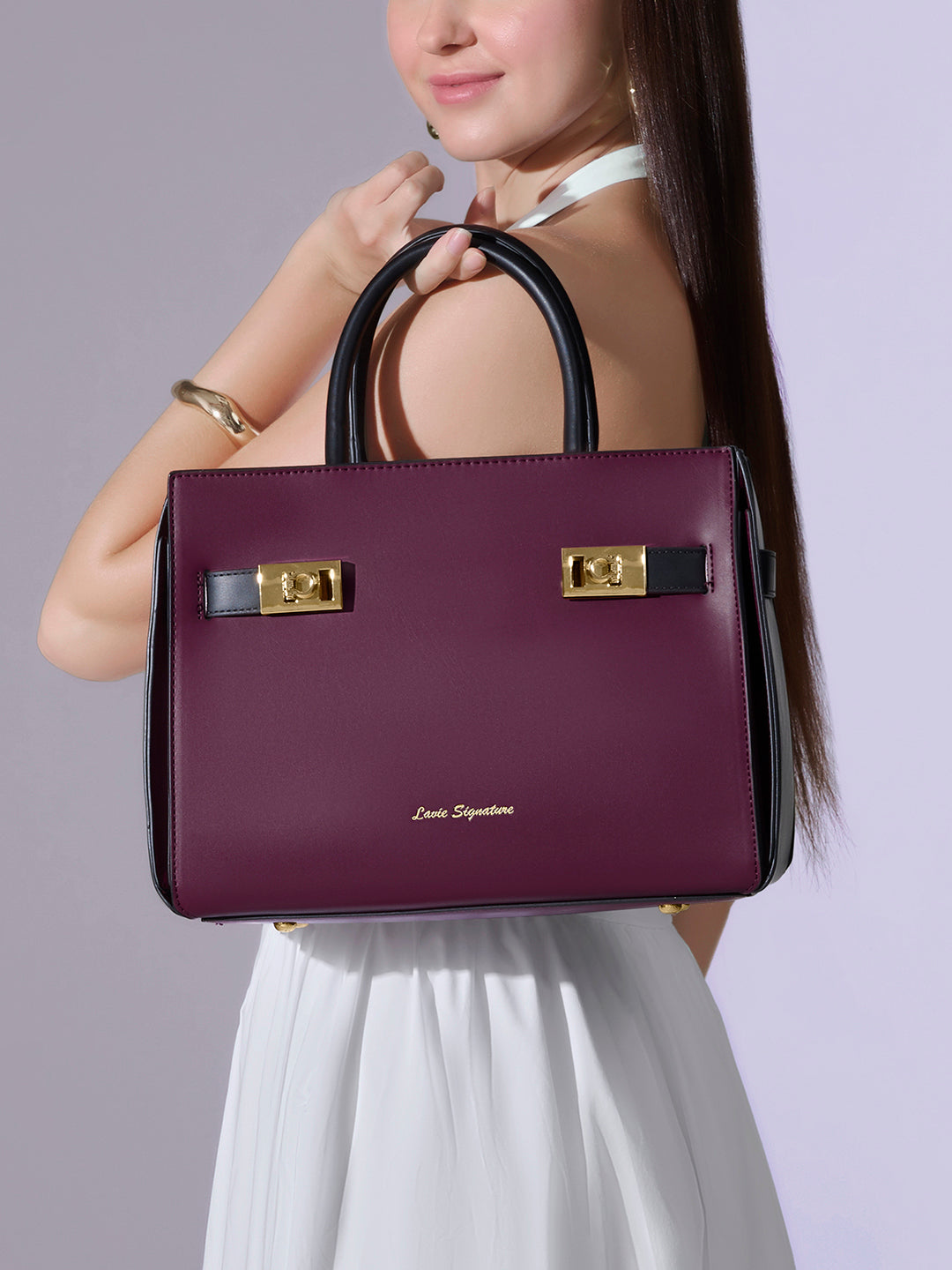 Delphia Satchel Bag Wine