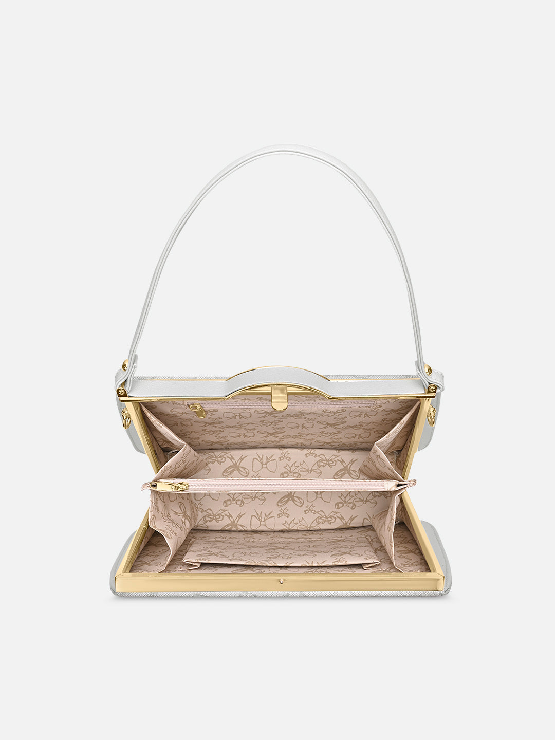 Mono Chic Satchel Medium Frame Bag Ivory