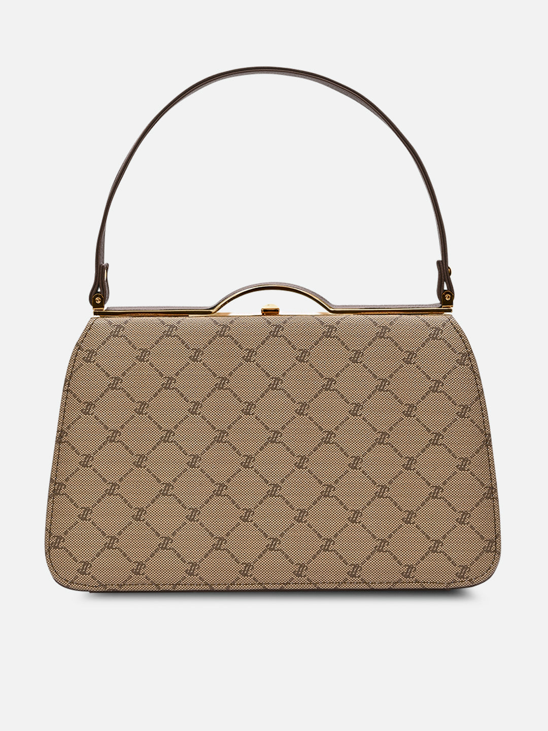 Mono Chic Satchel Medium Frame Bag Latte