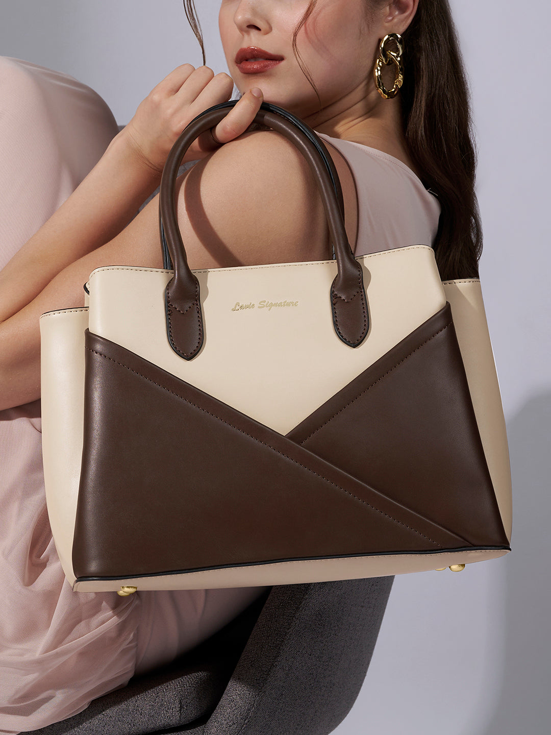 Emery Satchel Bag Brown