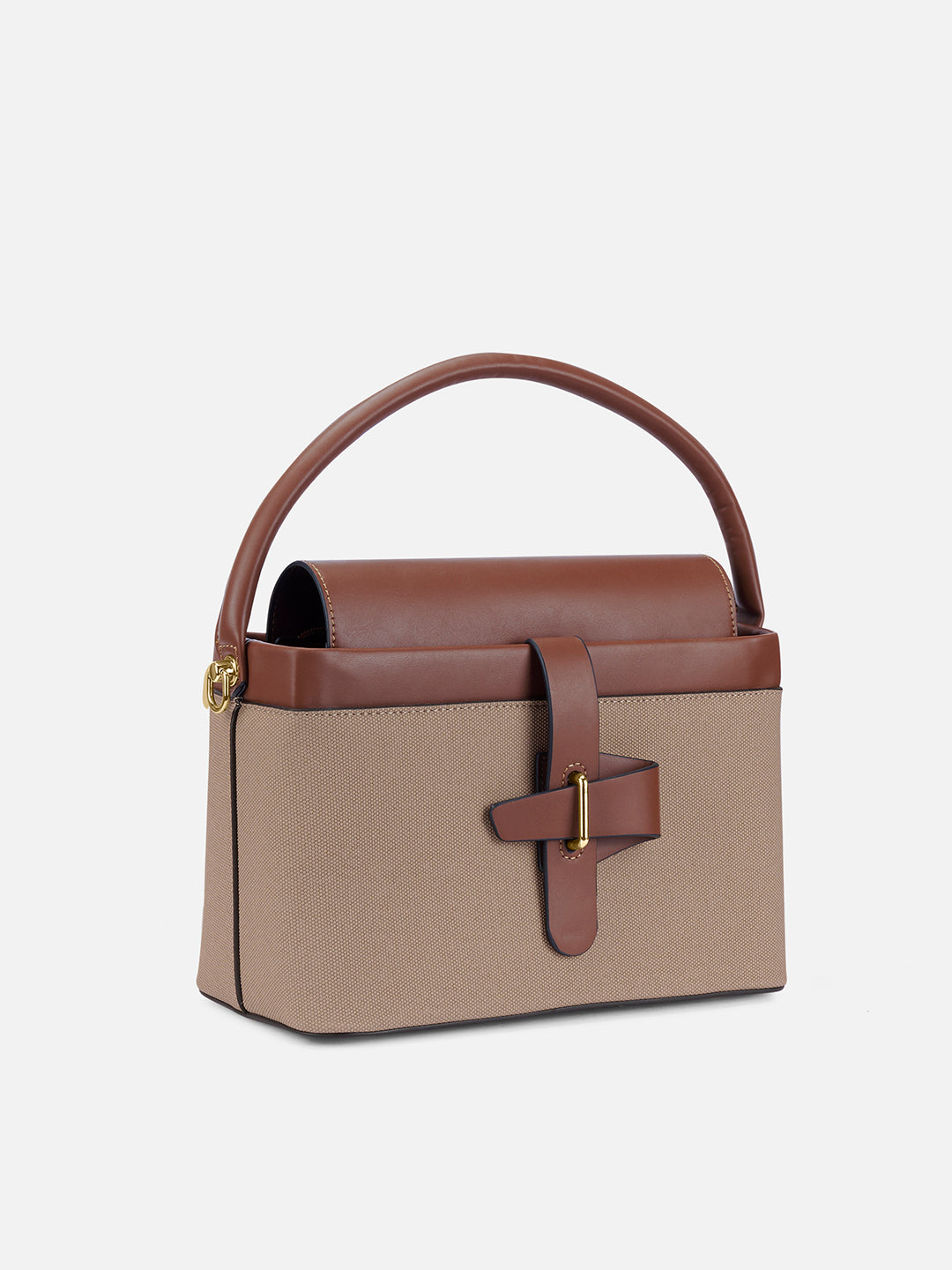 Zion Small Belt Satchel Bag Bag Beige