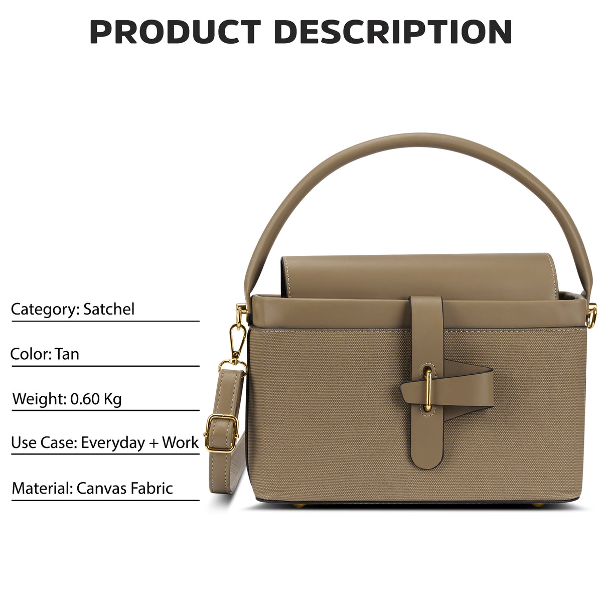 Zion Small Belt Satchel Bag Bag Beige