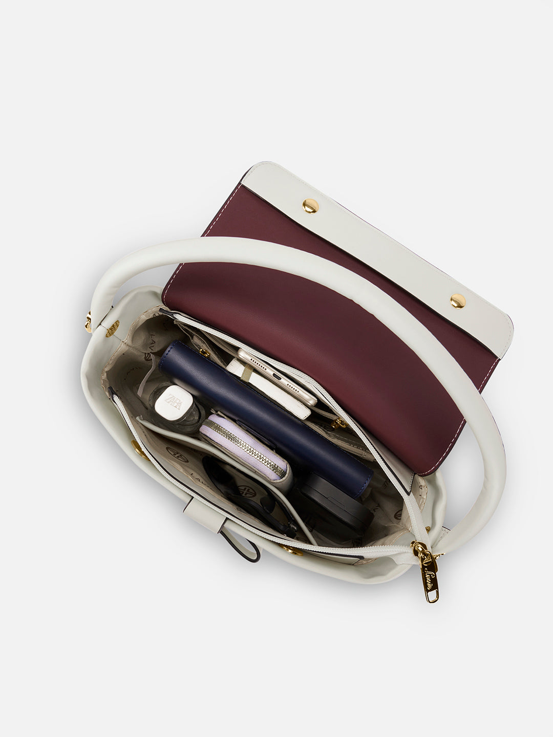 Zion Small Belt Satchel Bag Bag Off White