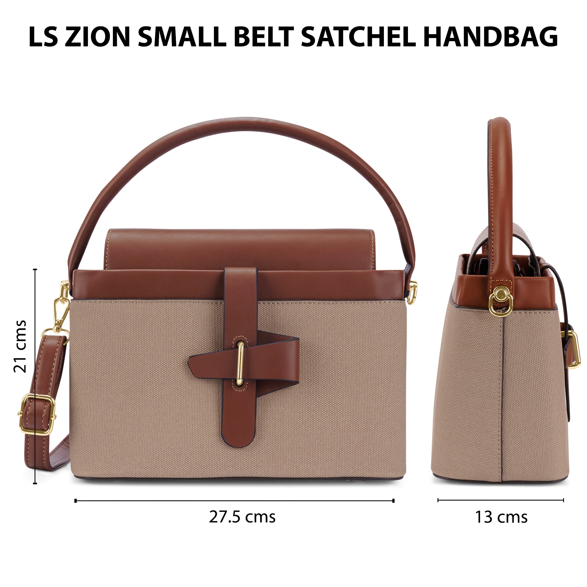 Zion Small Belt Satchel Bag Bag Tan