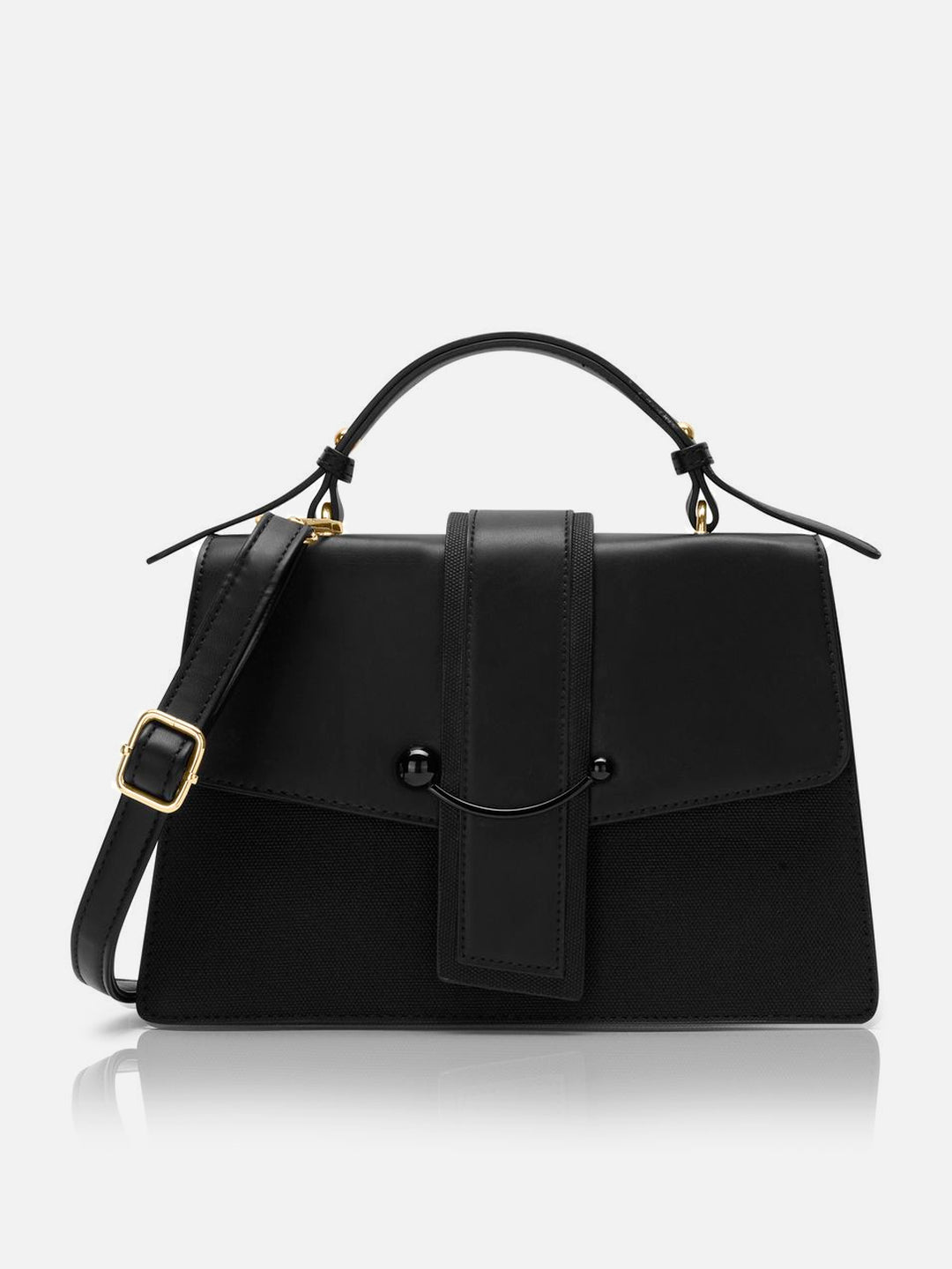 Ashby Small Black Satchel Bag