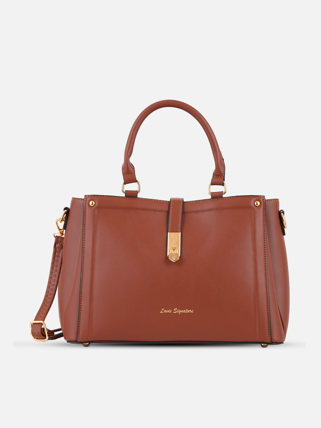 Rivera 3 Compartment Medium Tan Satchel Bag