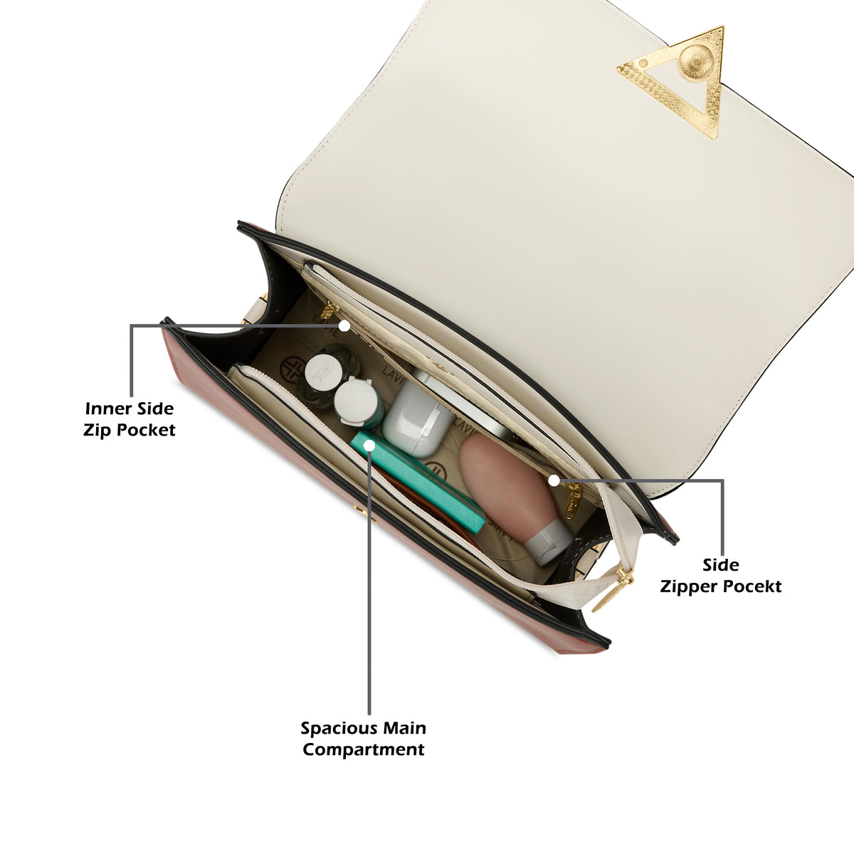 Marina Flap Medium Tan Satchel Bag