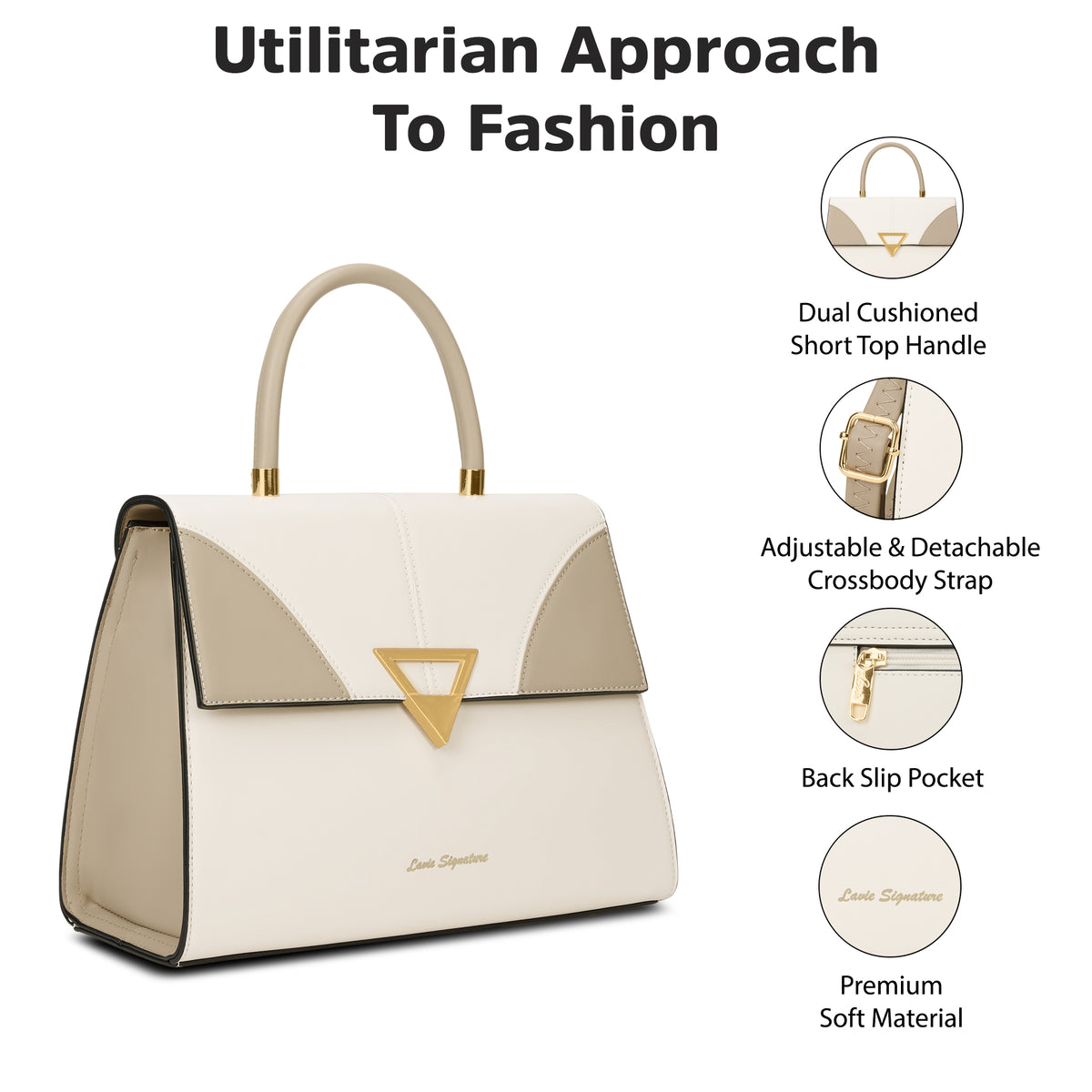Marina Flap Medium Off White Satchel Bag