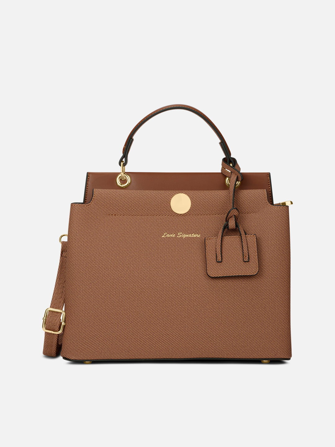 Whitney 2 Compartment Medium Tan Satchel Bag
