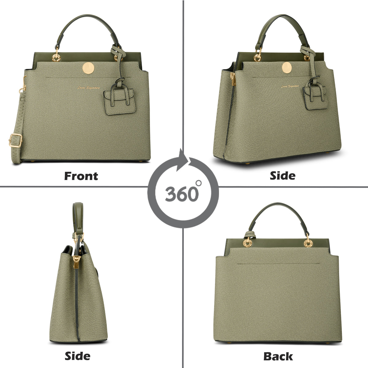 Whitney 2 Compartment Medium Olive Satchel Bag