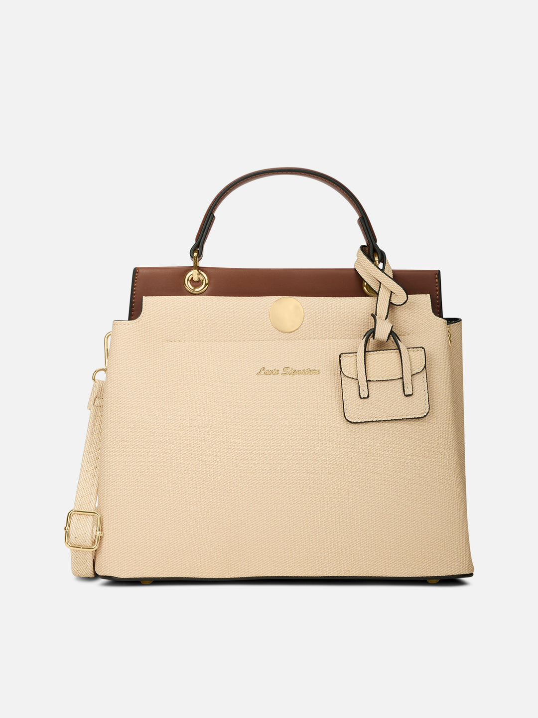 Whitney 2 Compartment Medium Off White Satchel Bag