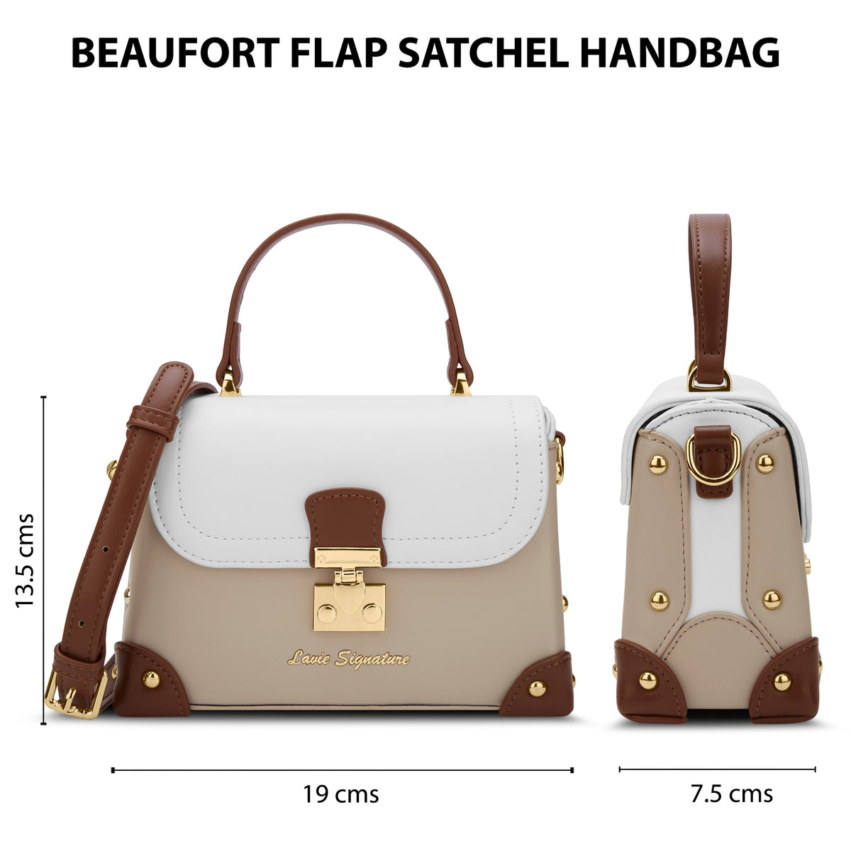 Beaufort26 Flap Satchel Bag Beige