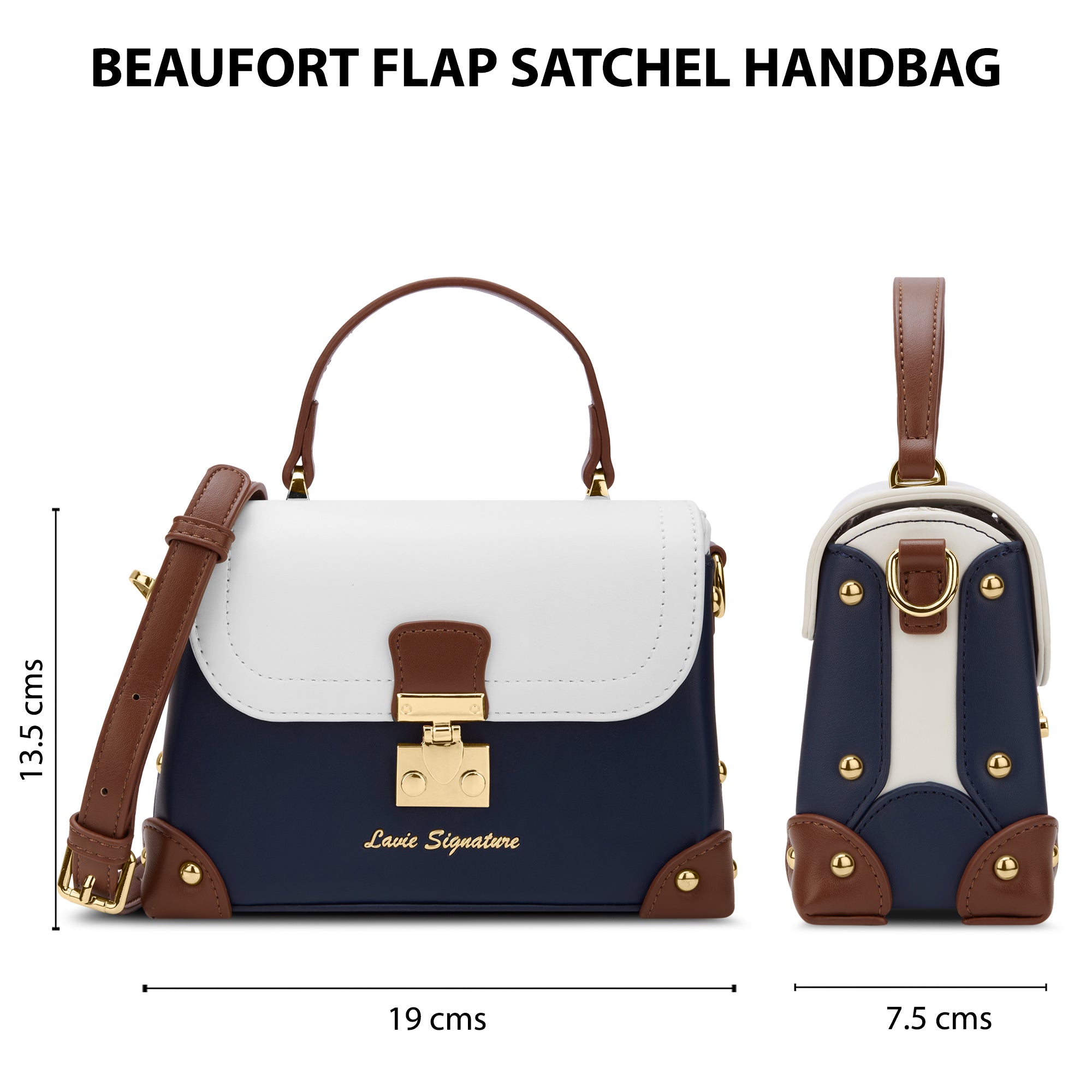 Beaufort26 Flap Satchel Bag Navy