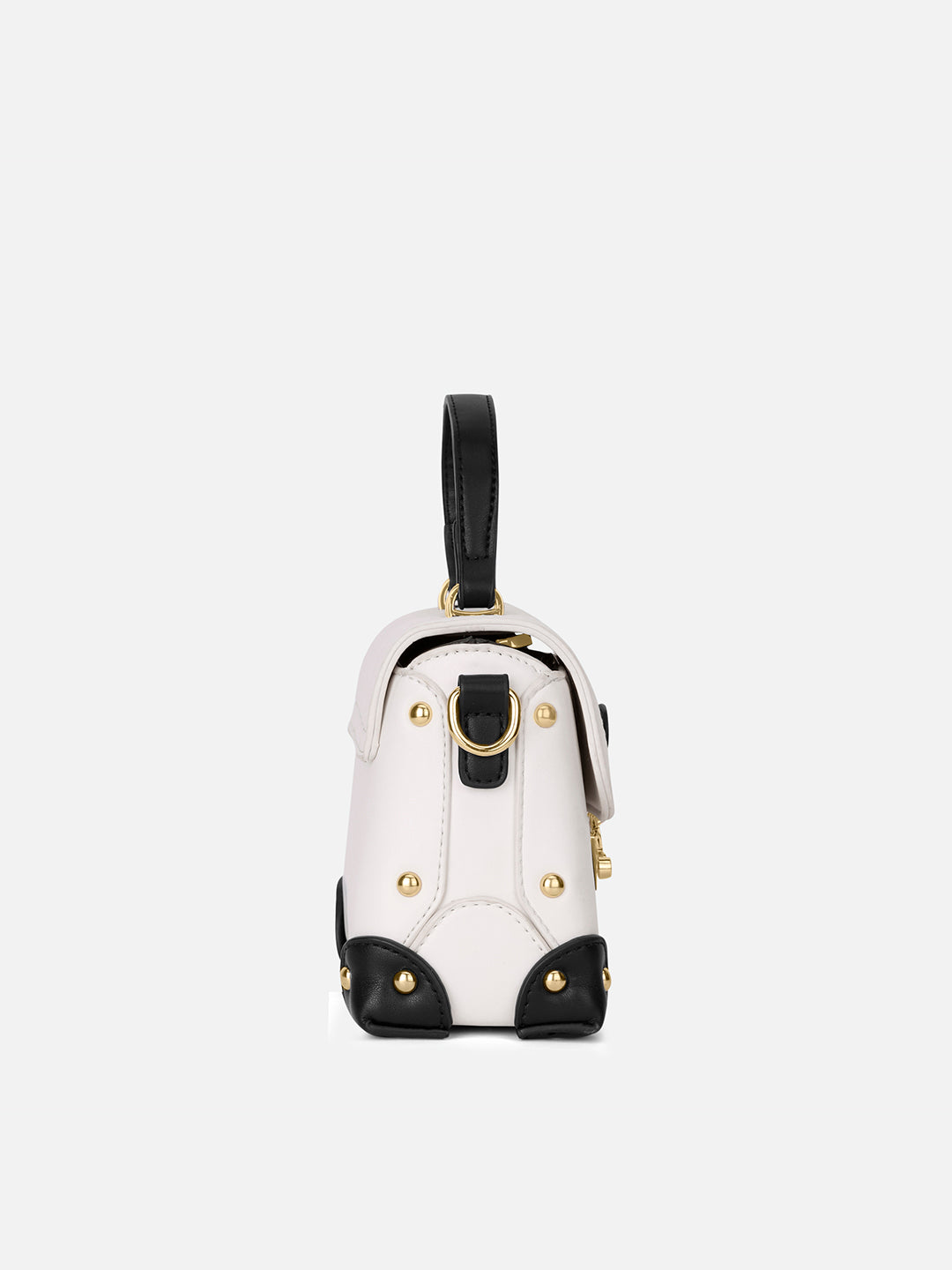 Beaufort Flap Satchel Bag Off White/Black