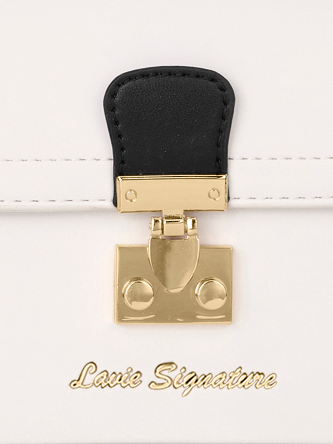 Beaufort Flap Satchel Bag Off White/Black