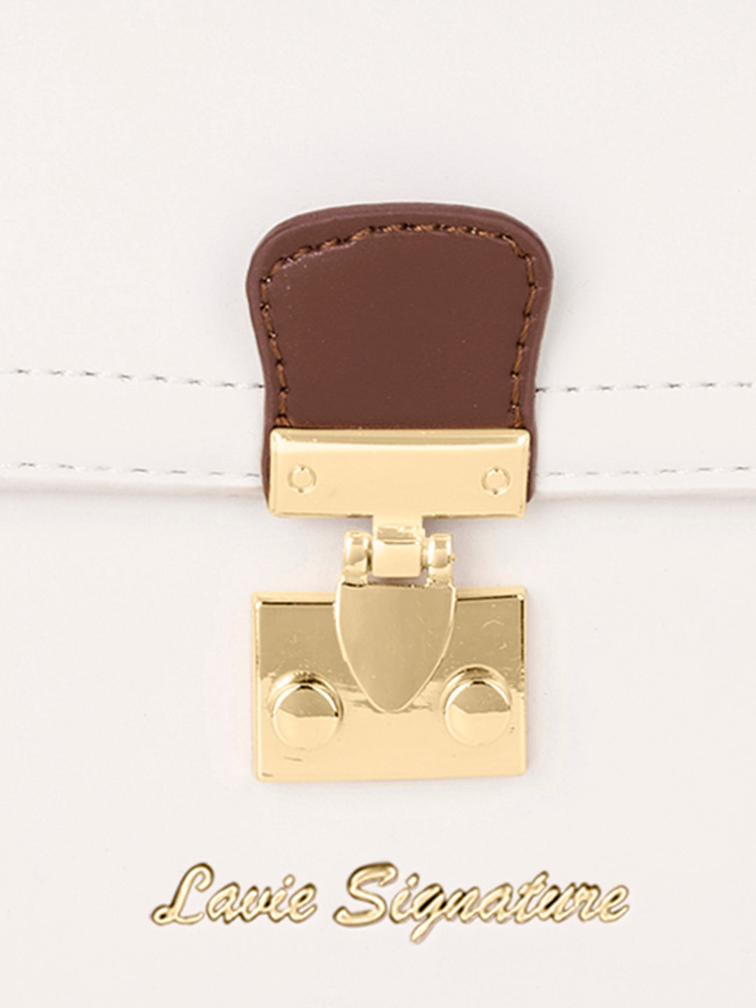 Beaufort Flap Satchel Bag Off White/Tan