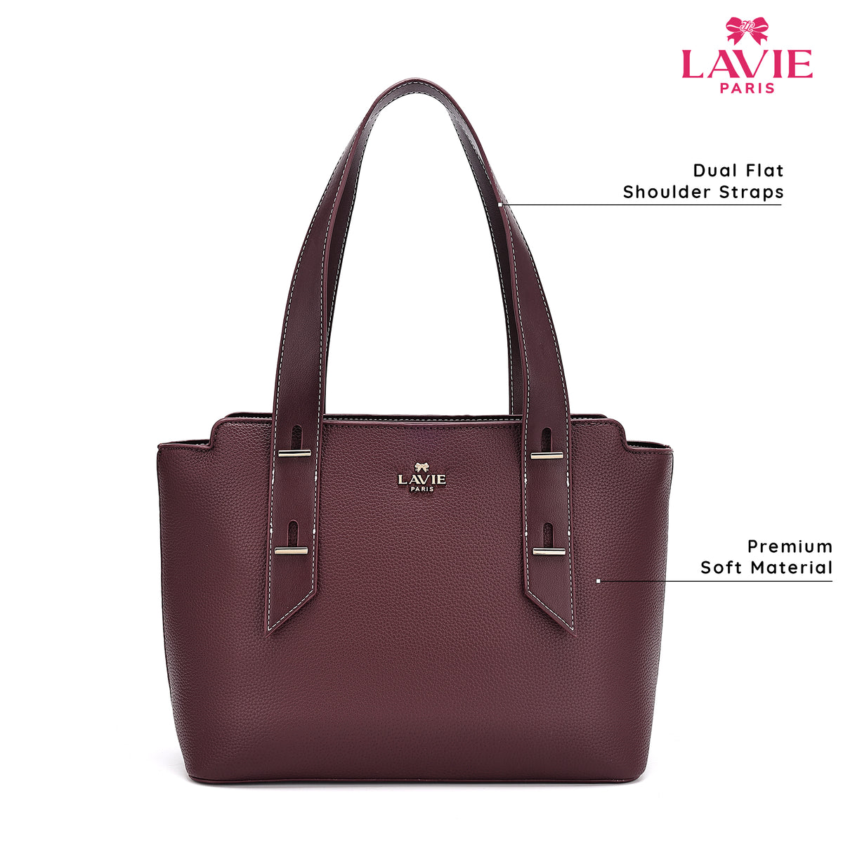 Soft Solene Medium Wine Tote Bag