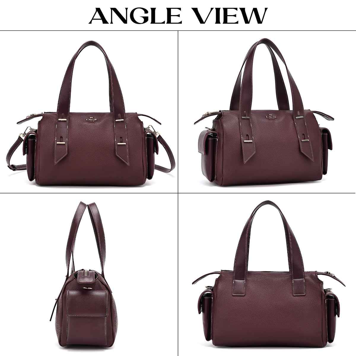 Soft Medium Wine Satchel Bag