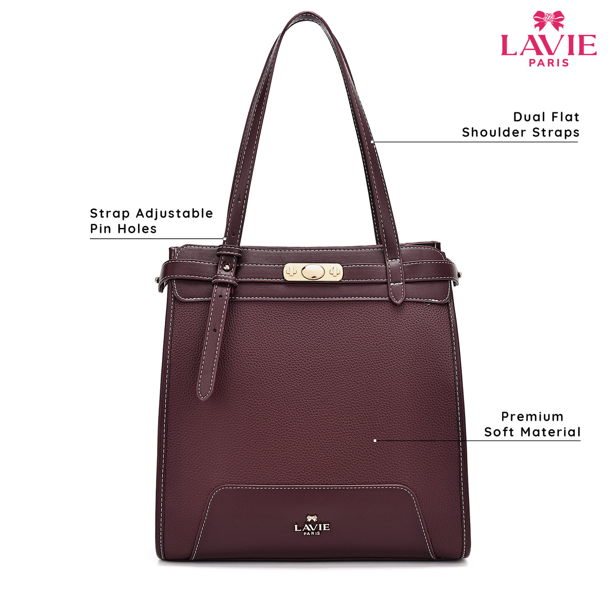 Soft Medium Wine Satchel Bag
