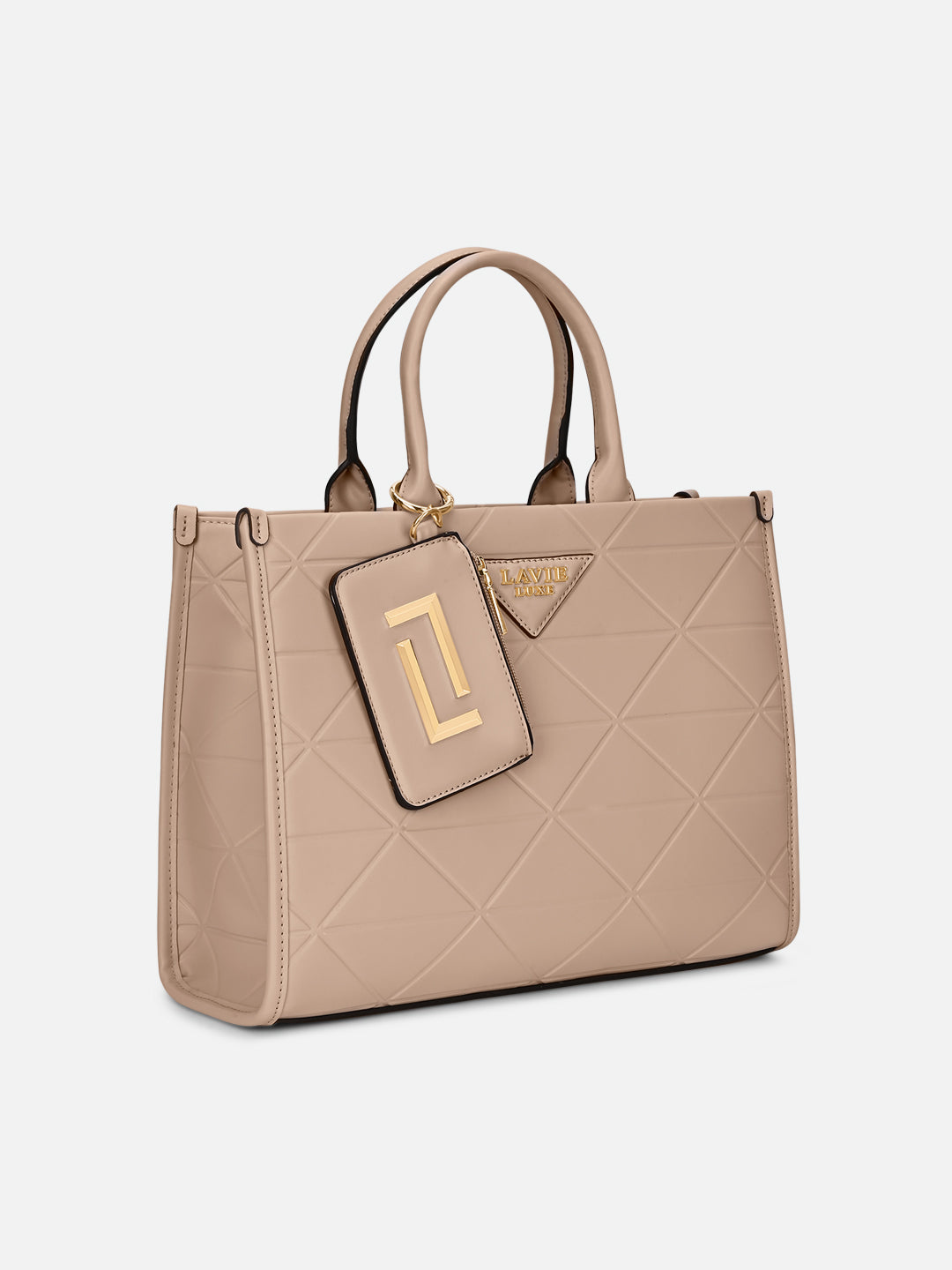 Mona26 Large Box Satchel Bag Mocha