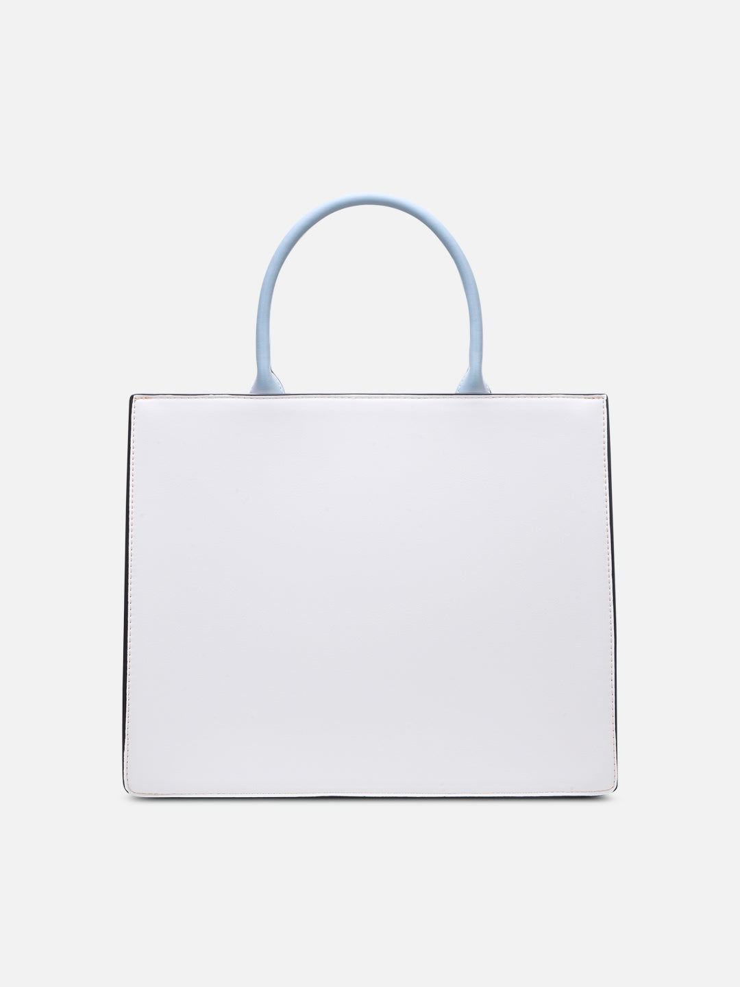 Louvre Large Chain Satchel Bag White/Blue