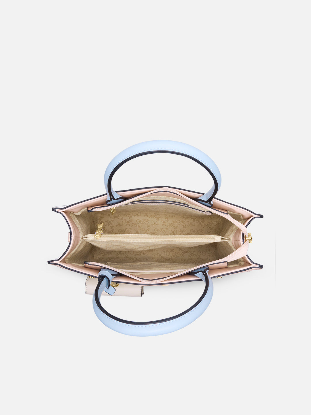 Louvre Large Chain Satchel Bag White/Blue