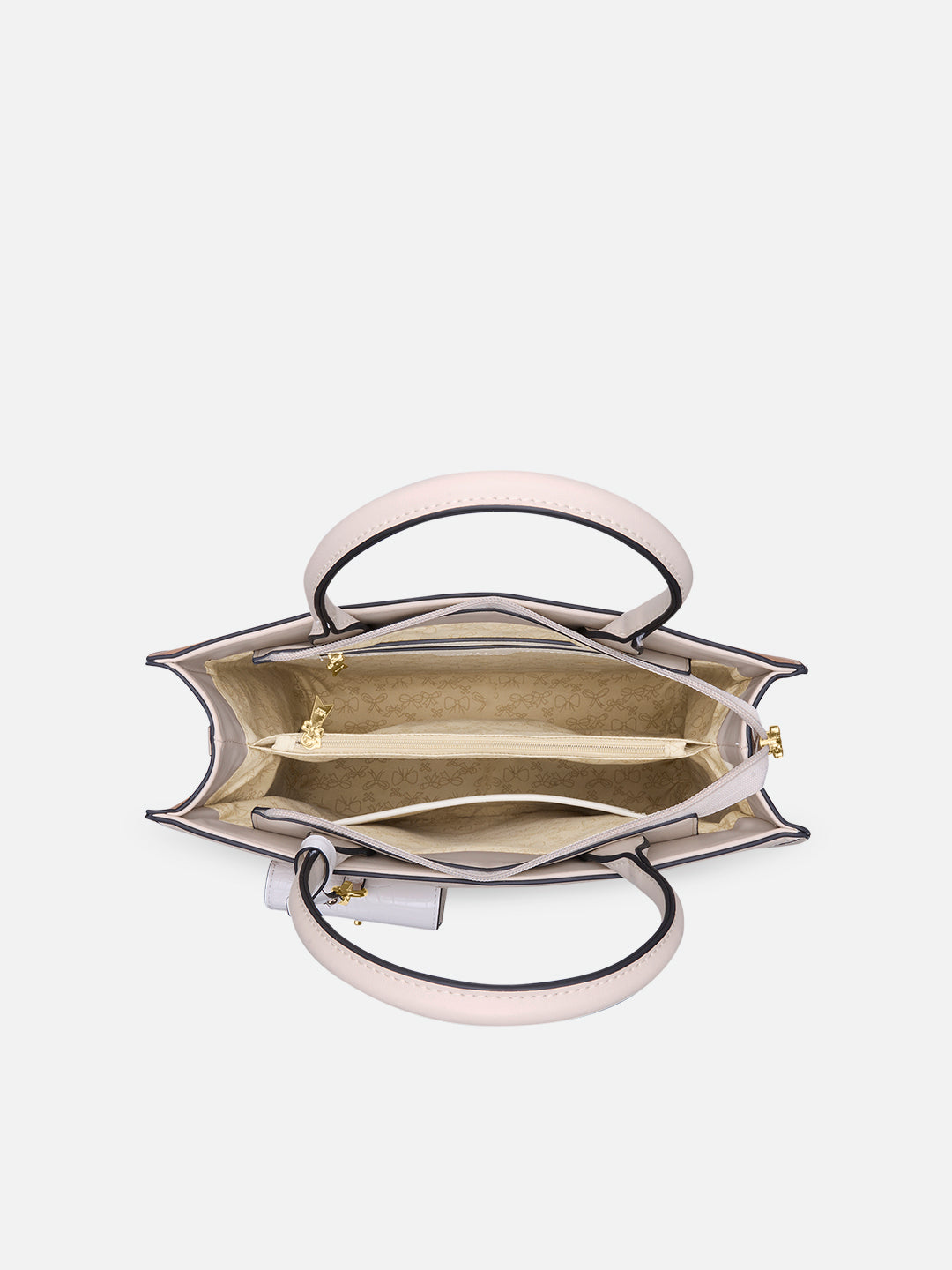 Louvre Large Chain Satchel Bag Beige