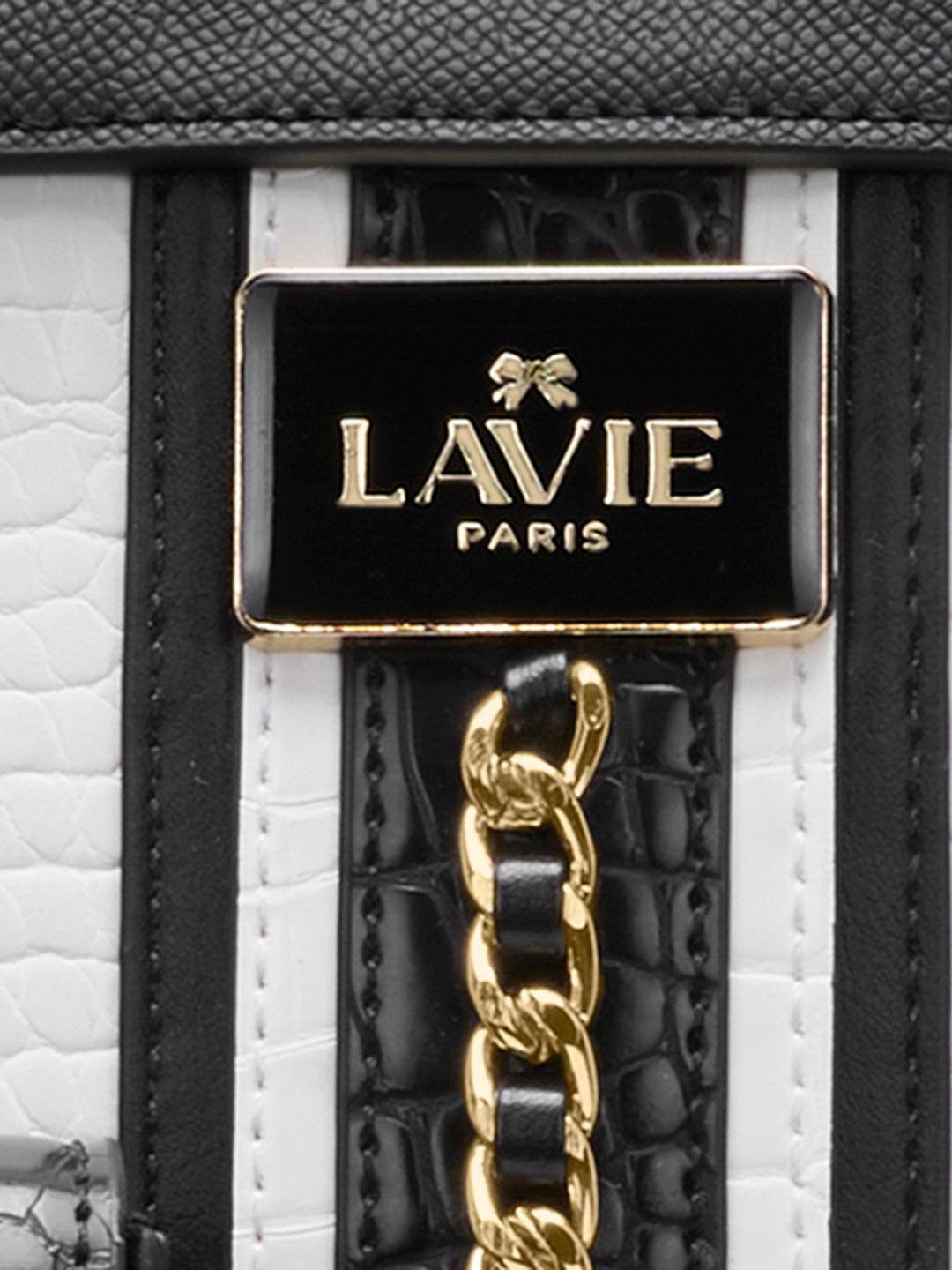 Louvre Large Chain Satchel Bag White