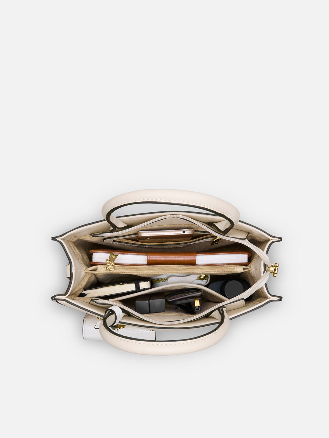 Louvre Medium Chain Satchel Bag Beige