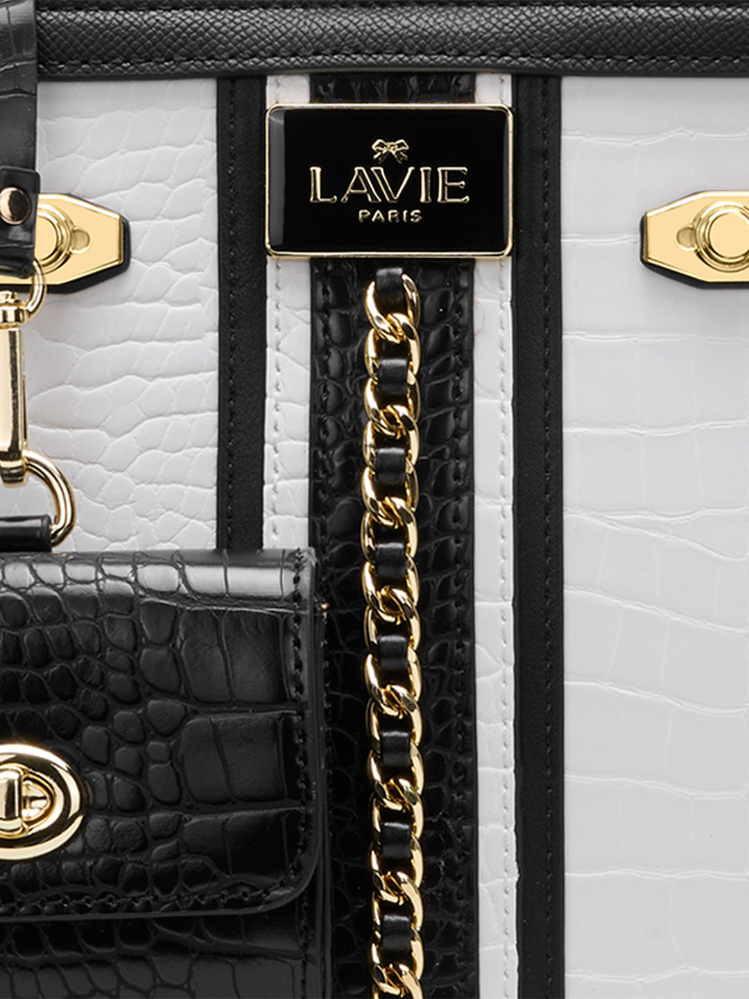 Louvre Medium Chain Satchel Bag White