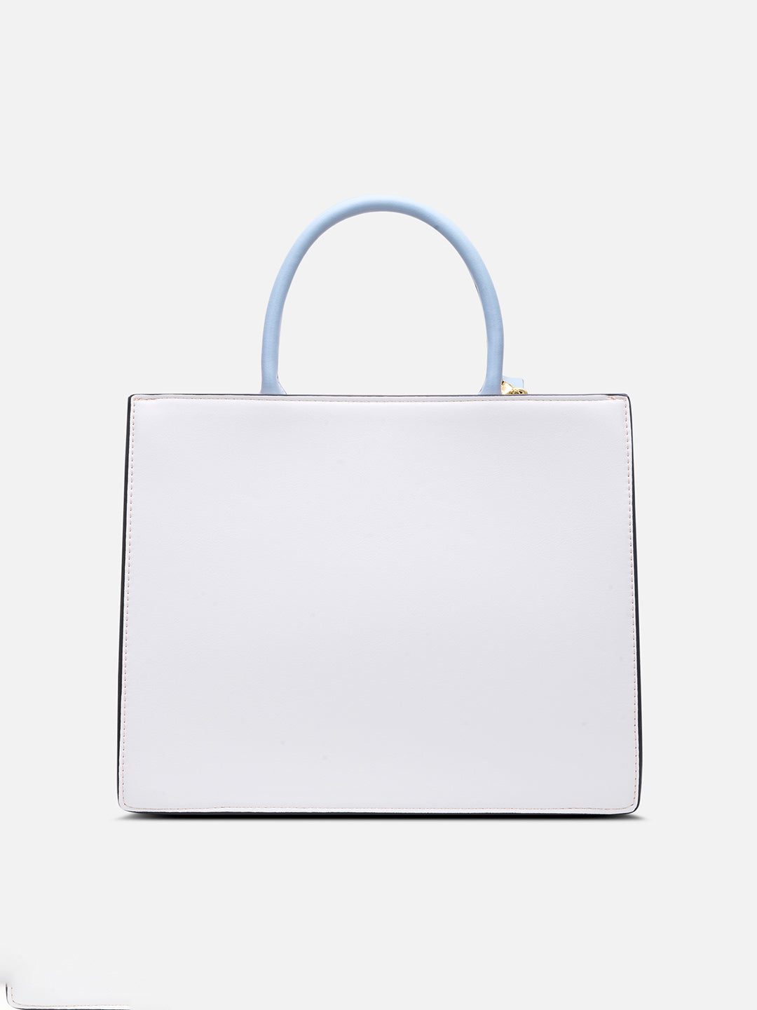 Louvre Medium Chain Satchel Bag White/Blue